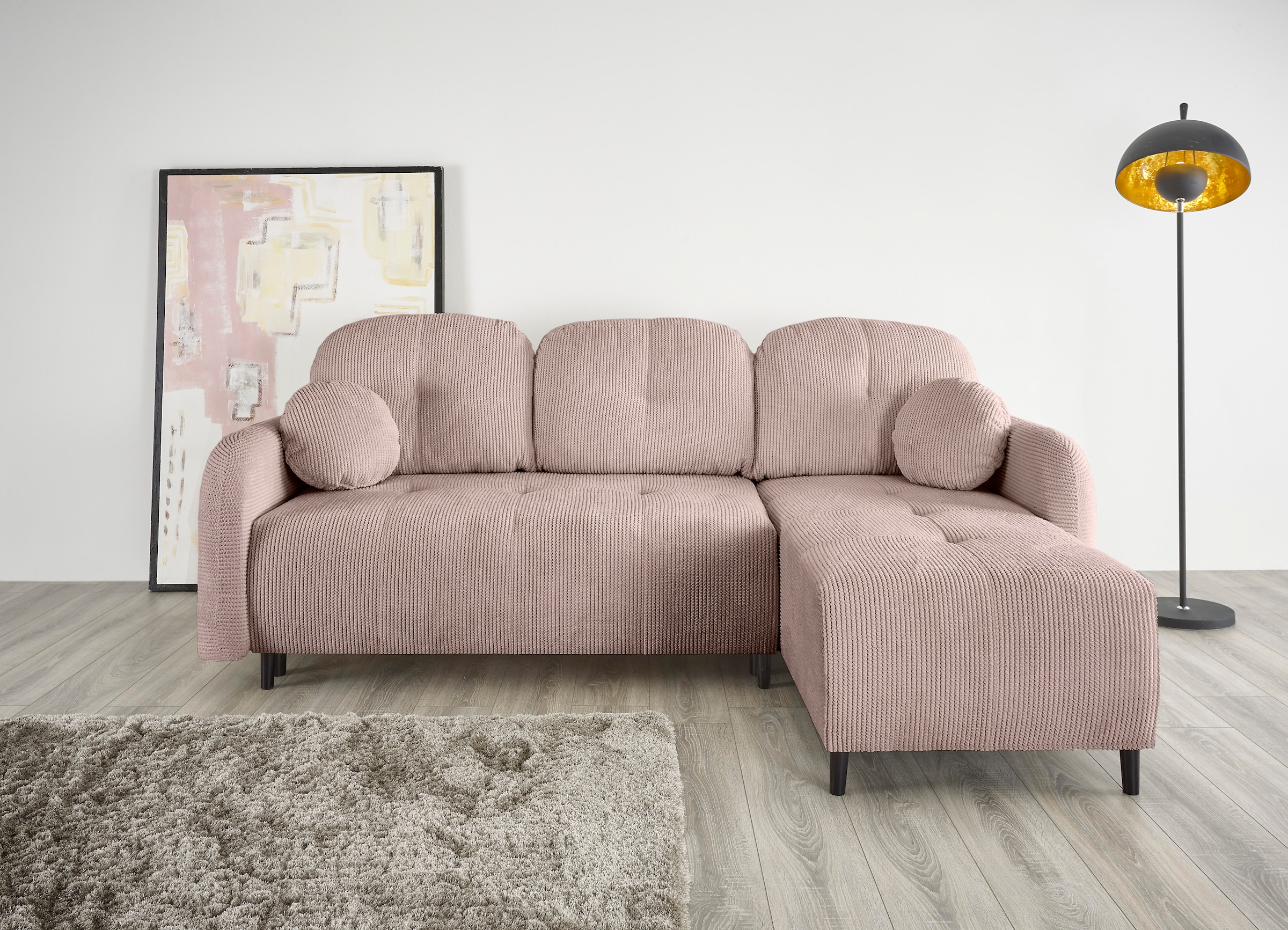 Leonique Ecksofa "BLAISE", mit Bett-Funktion (Liegefläche 140/200 cm), Zier günstig online kaufen