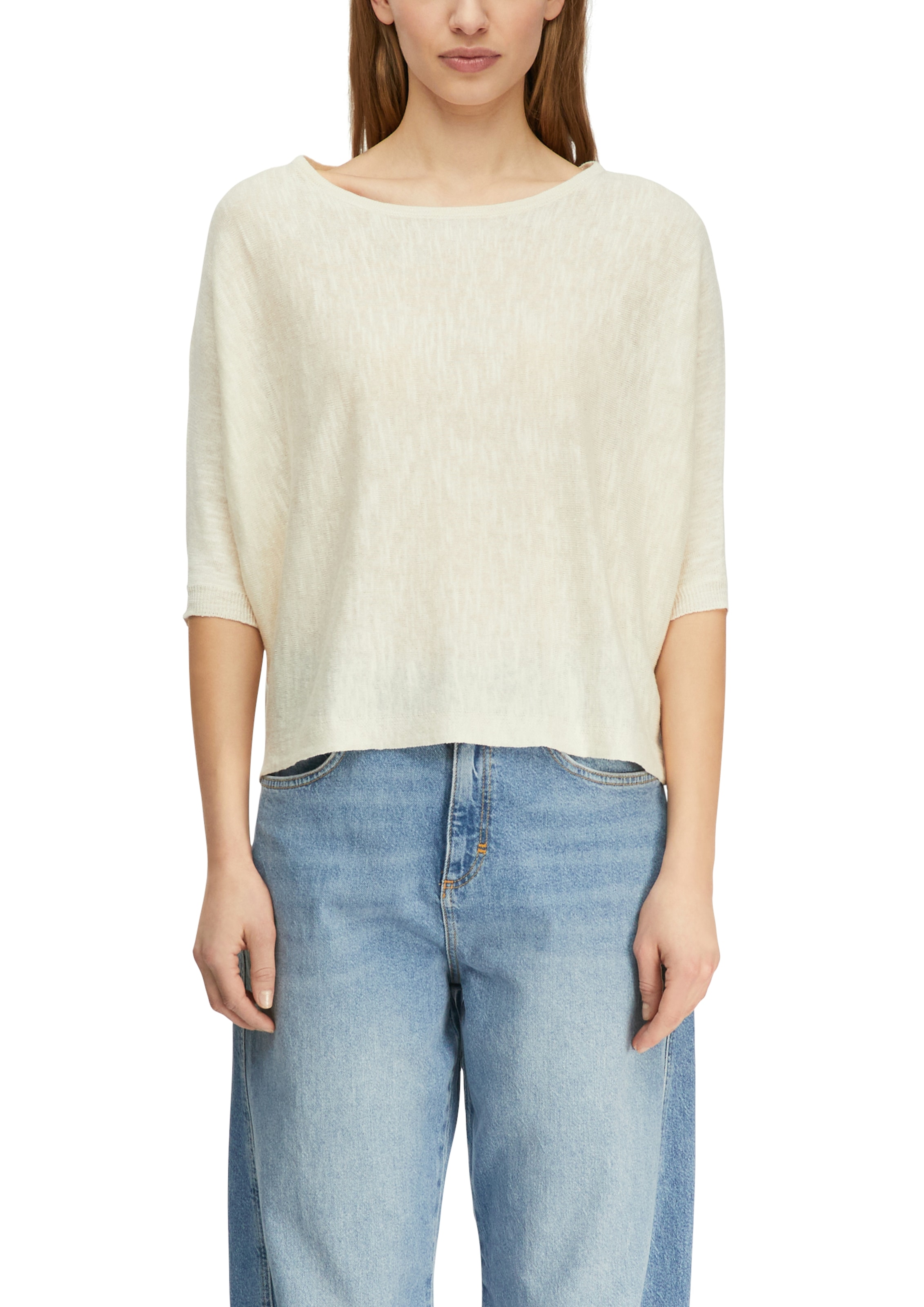 Comma Women's Short Sleeve Knit Pullover White L 3