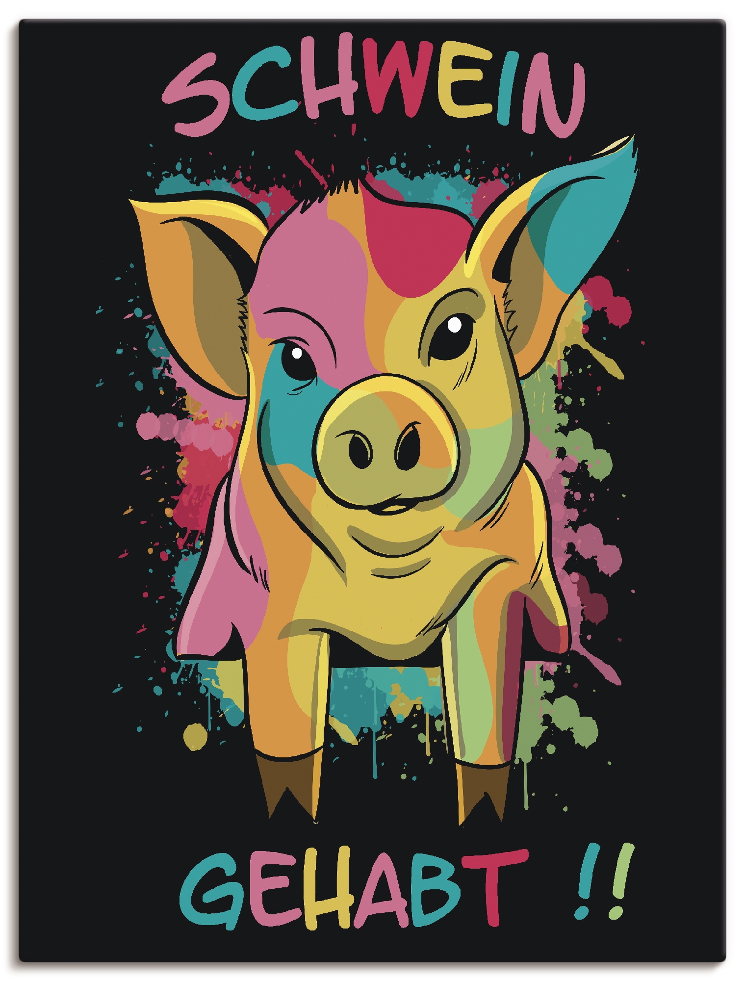 Artland Leinwandbild "Schwein Gehabt", Humor, (1 St.), auf Keilrahmen gespannt