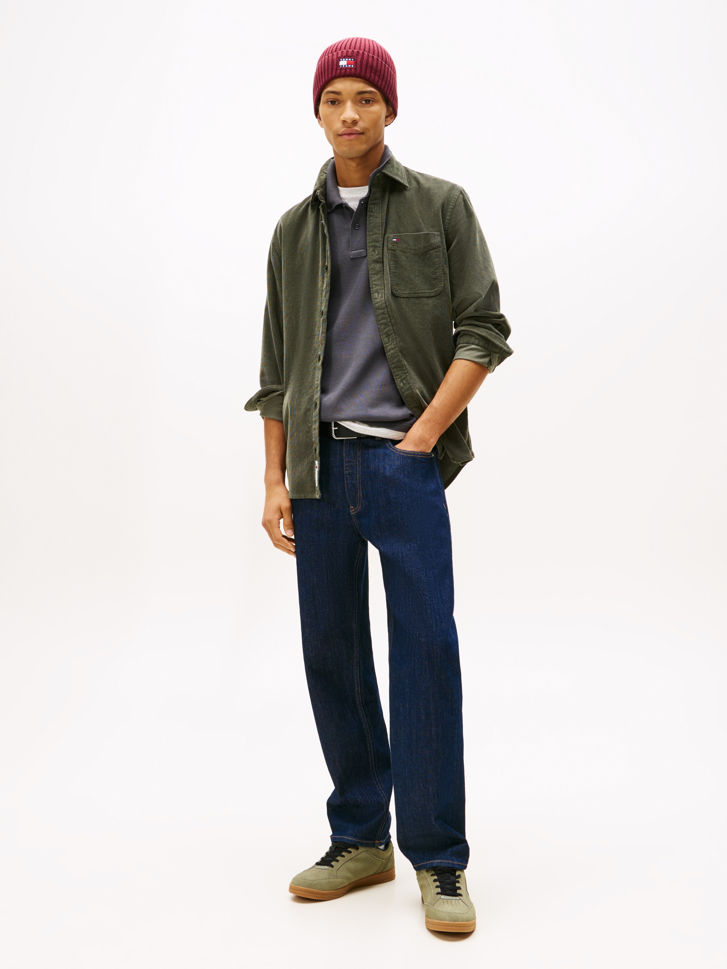 Tommy Jeans Langarmhemd »TJM BABY CORD SHIRT EXT«, Regular Fit, Button-down-Kragen