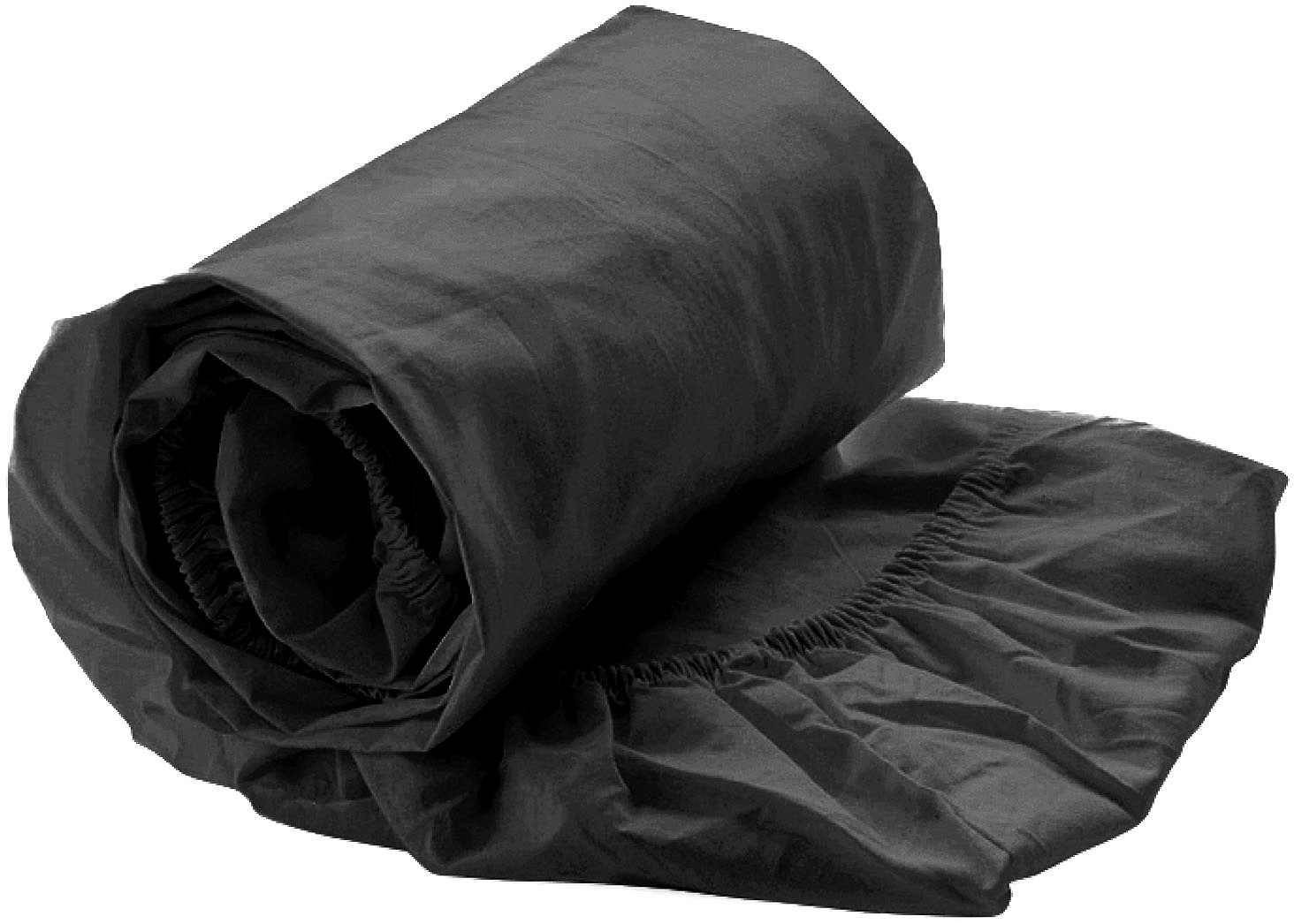 "Spannbettlaken HECKETT & LANE ""Yellow Spannbetttuch Percale"", schwarz (volcano, schwarz), B:90cm L:200cm, Perkal, Obermaterial: 100% Baumwolle