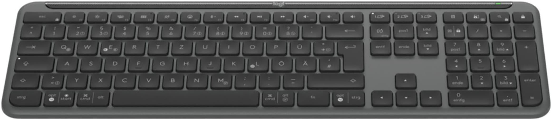 Logitech Wireless-Tastatur »Signature Slim K950« (Anpassbare Höhe | Fn-Tasten | Ziffernblock)