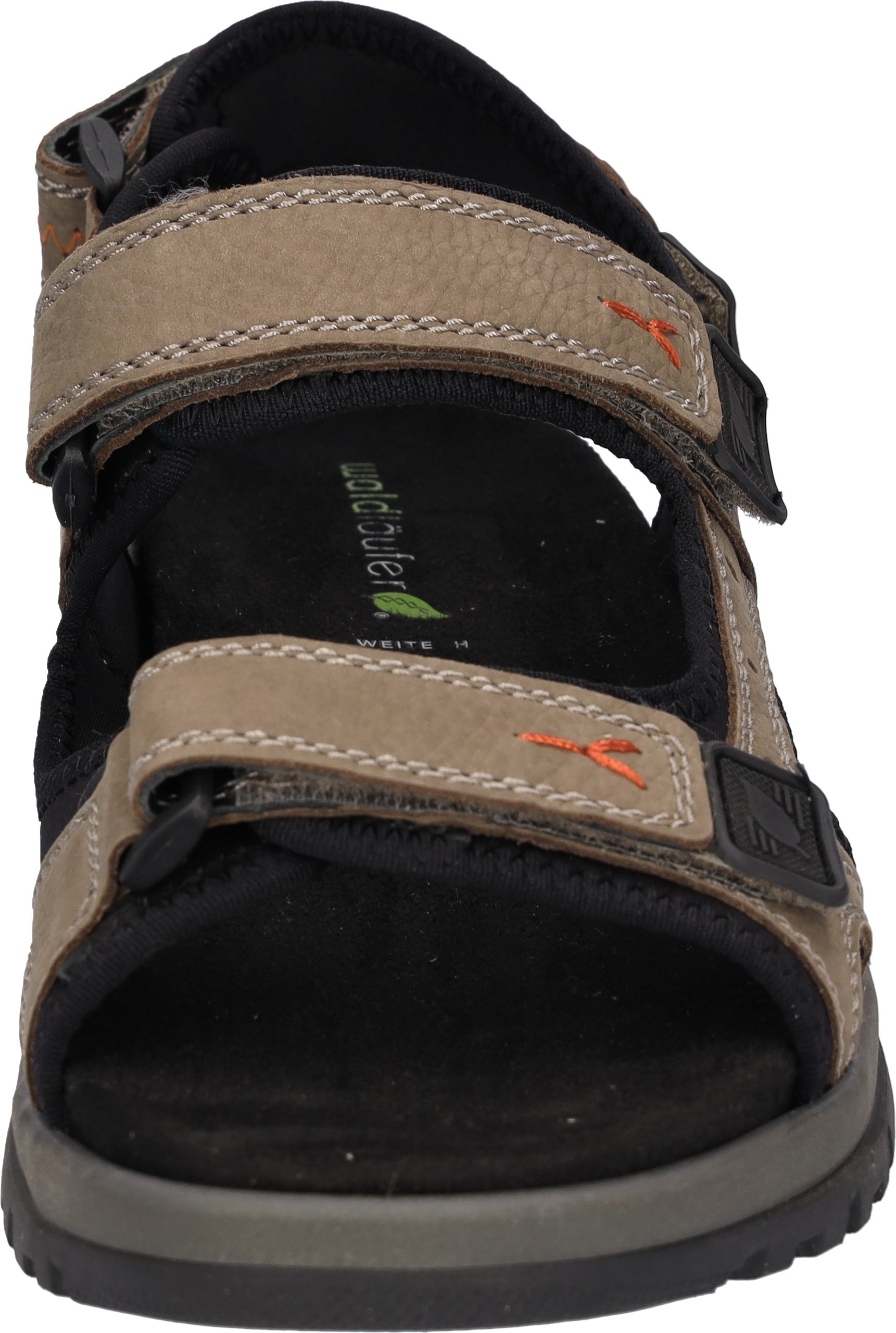 Trekkingsandale WALDLÄUFER "H-TARO", Damen, Gr. 8 (42), beige, schwarz, Nubukleder, Textil, unifarben mit Farbeinsatz, Schuhe, Outdoorsandale, Klettsandale in Komfortweite H (= sehr weit) 3