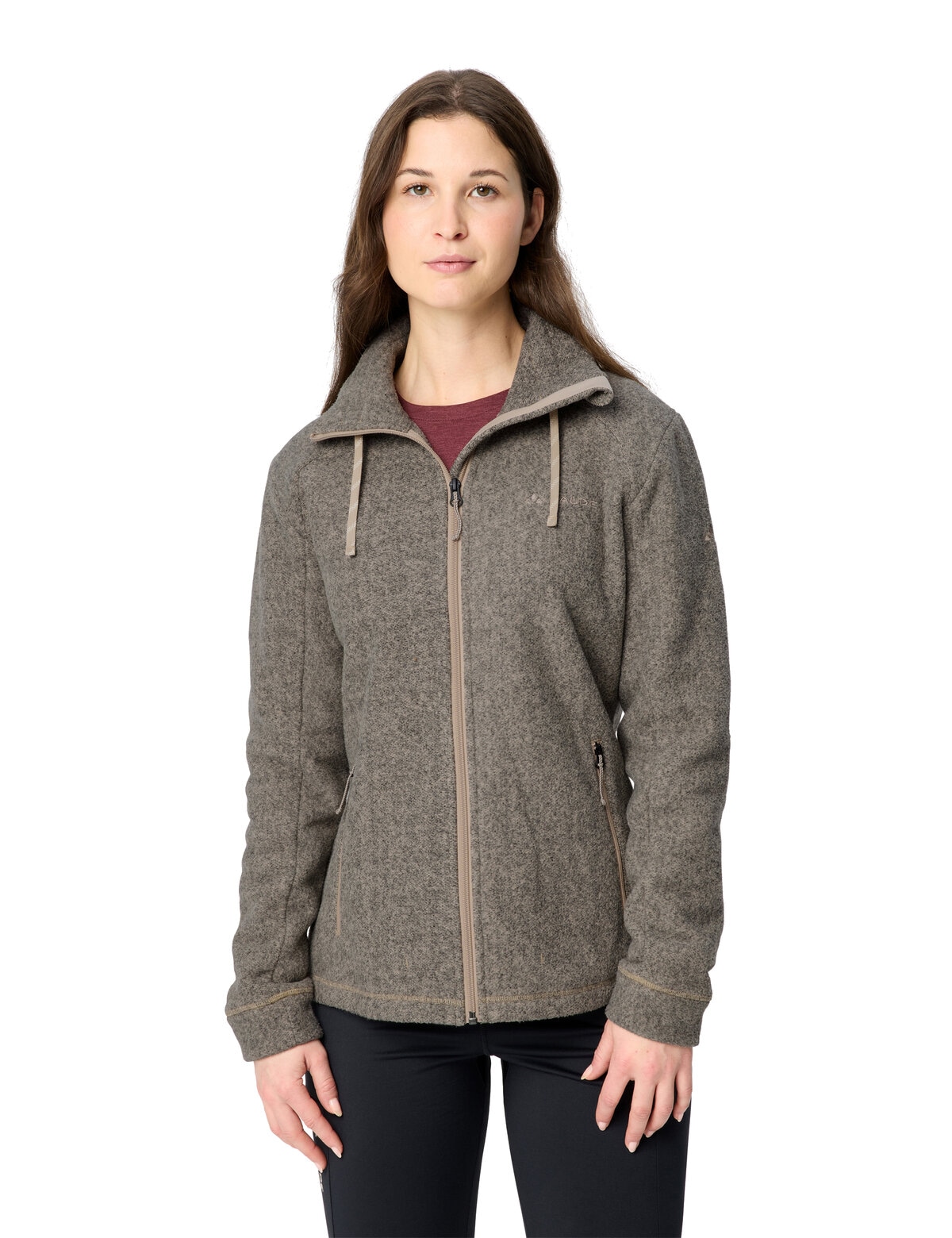 "Fleecejacke VAUDE ""WOMEN'S SKOMER WINTER FLEECE JACKET"", Damen, Gr. 40, linen, Fleece, Obermaterial: 100% Polyester, regular fit normal, Rundhals