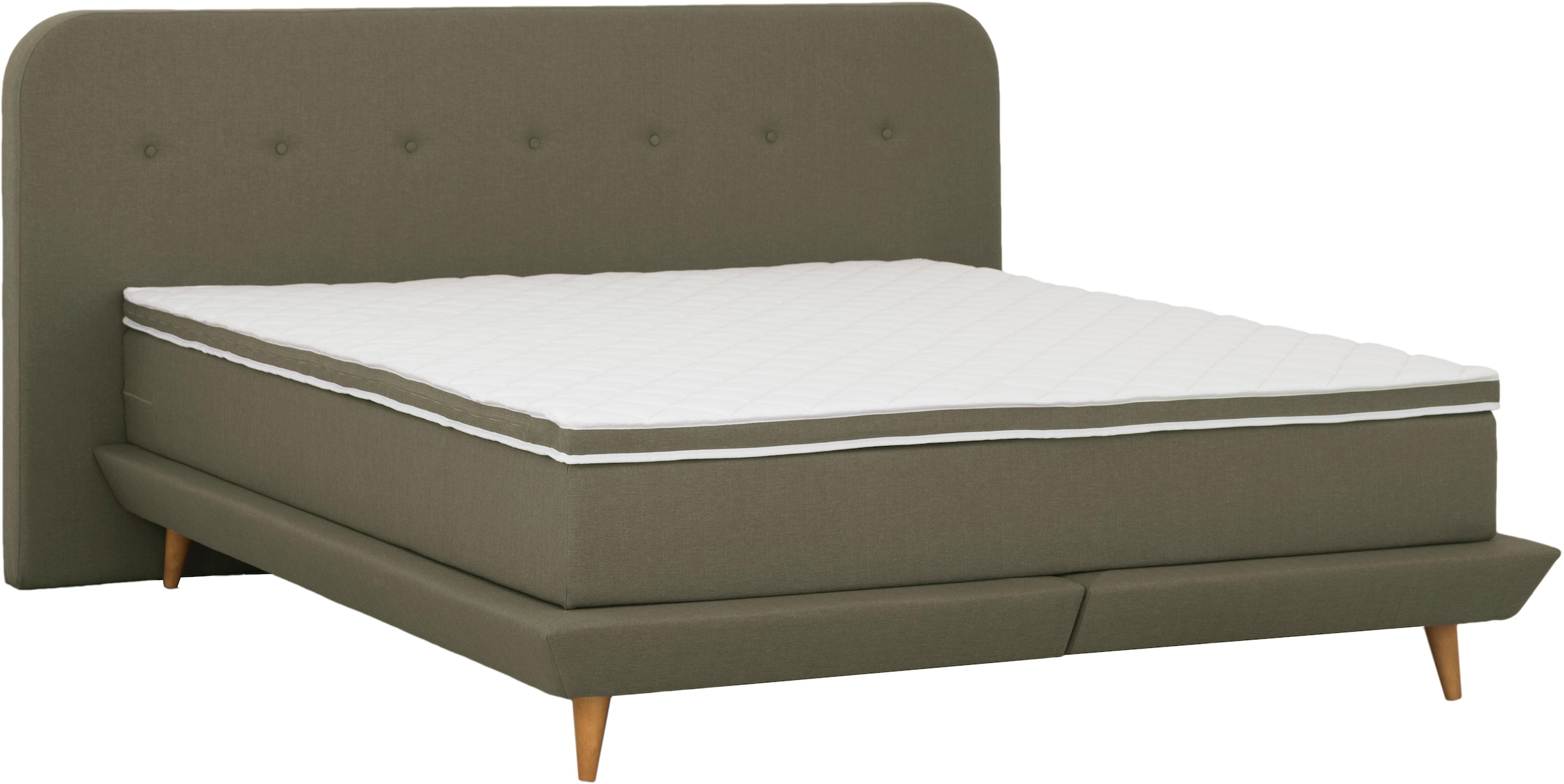 andas Boxspringbett »Premium«, Steppung mit Knopfheftung, inkl. Topper