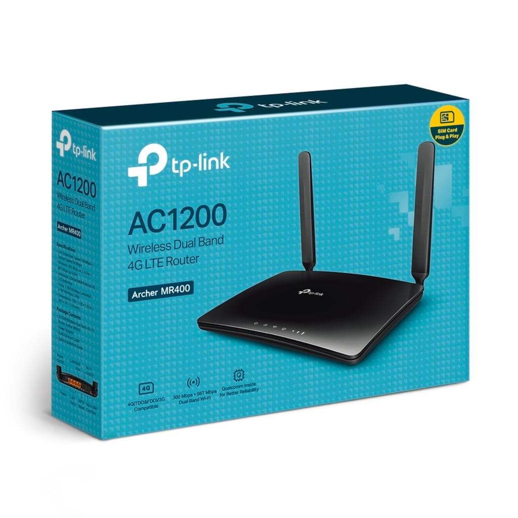 TP-Link 4G/LTE-Router »Archer MR400 AC1200 WLAN UMTS / LTE Router (3G & 4G)«, (1 St.)