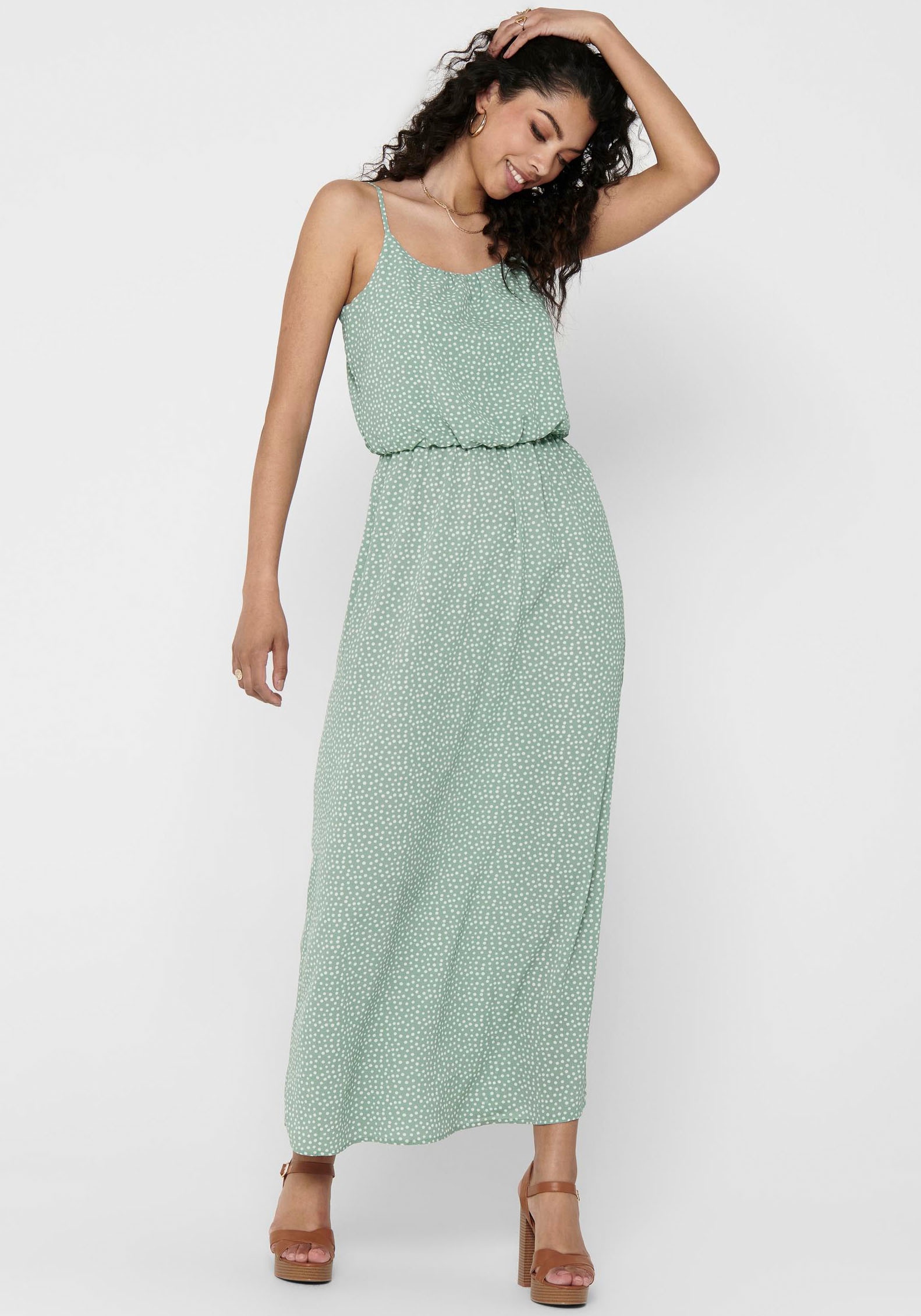 ONLY Maxikleid "ONLWINNER S/L MAXI DRESS NOOS PTM", mit Spaghettiträger