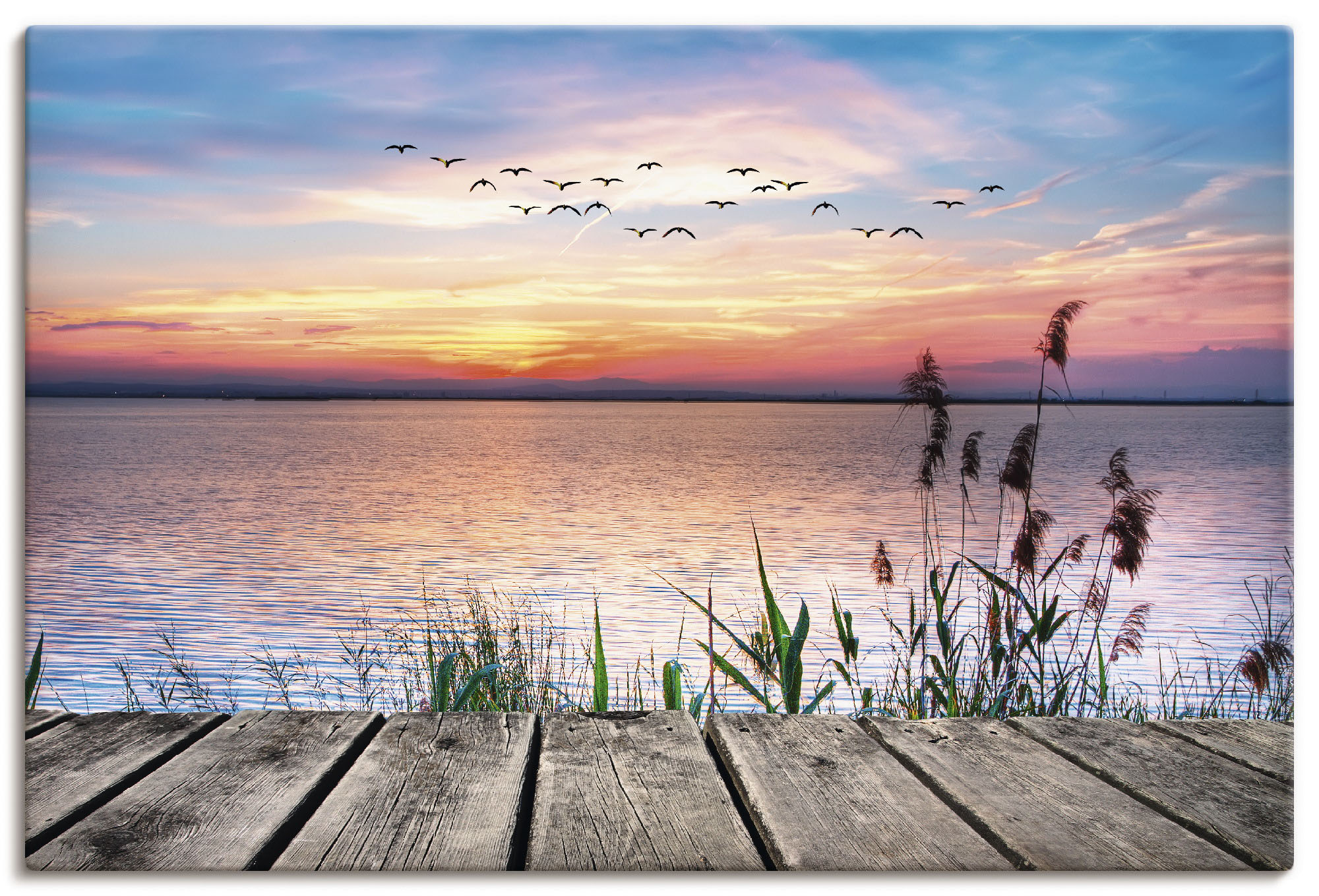 Artland Wandbild "Der See in den Farben der Wolken" Gewässer 1 Stk. tlg. als Alubild, Leinwandbild, Poster in verschied. Größen