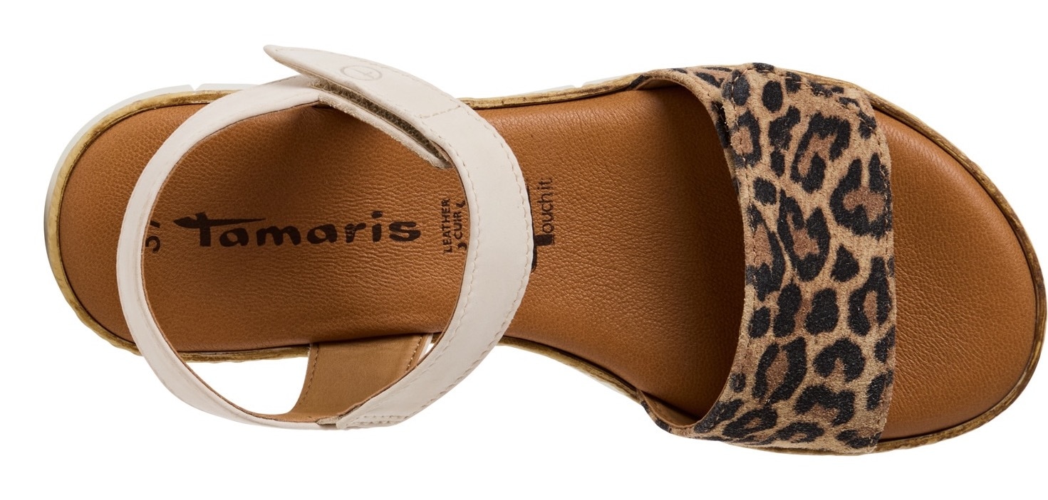 Tamaris Keilsandalette, Riemchensandale, Sommerschuh mit verstellbaren Klettverschlüssen