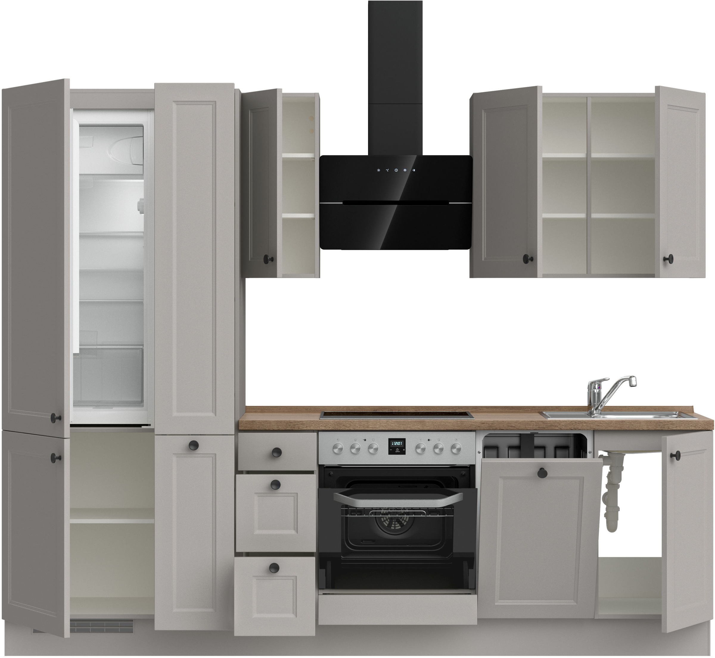 nobilia® Küchenzeile »"Cascada II"«, vormontiert, Breite 270 cm, Ausrichtung wählbar, wahlw. mit E-Geräten