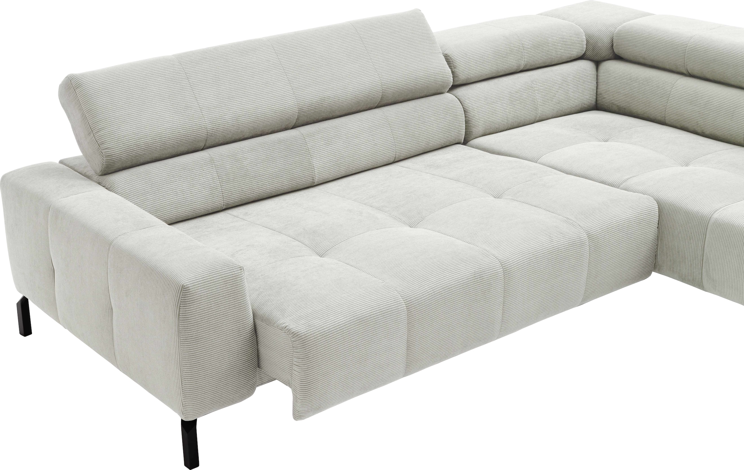 Places of Style Ecksofa »Cleveland, L-Form, incl. Kopfteilverstellung, Breite 276 cm«, wahlweise elektrischer Sitzvorzug