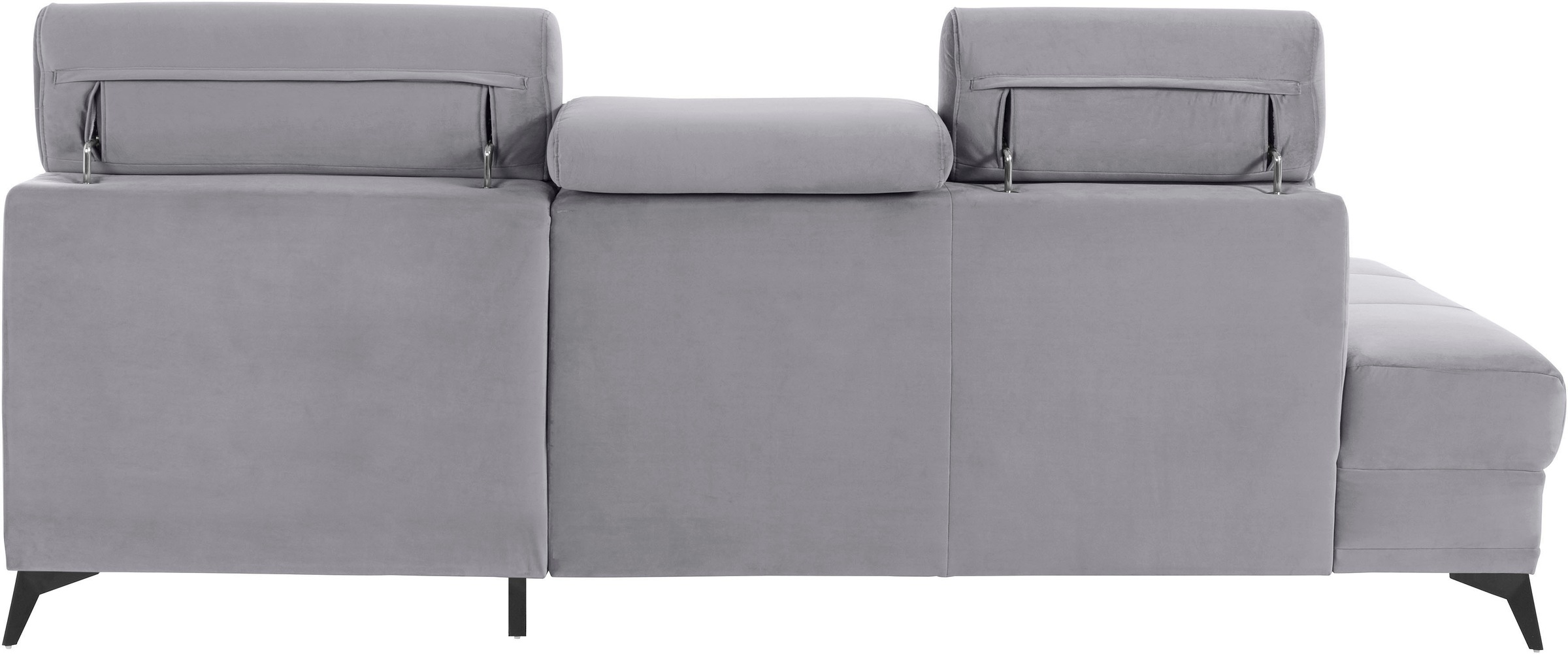 Ecksofa HOME AFFAIRE "Cardiz L-Form", grau (hellgrau), B:246cm H:83cm T:173cm, Webstoff (100% Polyester);Luxus-Microfaser Paris (90% Polyester/10% Polyamid);Struktur fein (100% Polyester);Samtoptik (100% Polyester), Sofas, Ecksofa, inkl.Kopfteilverstellun 9