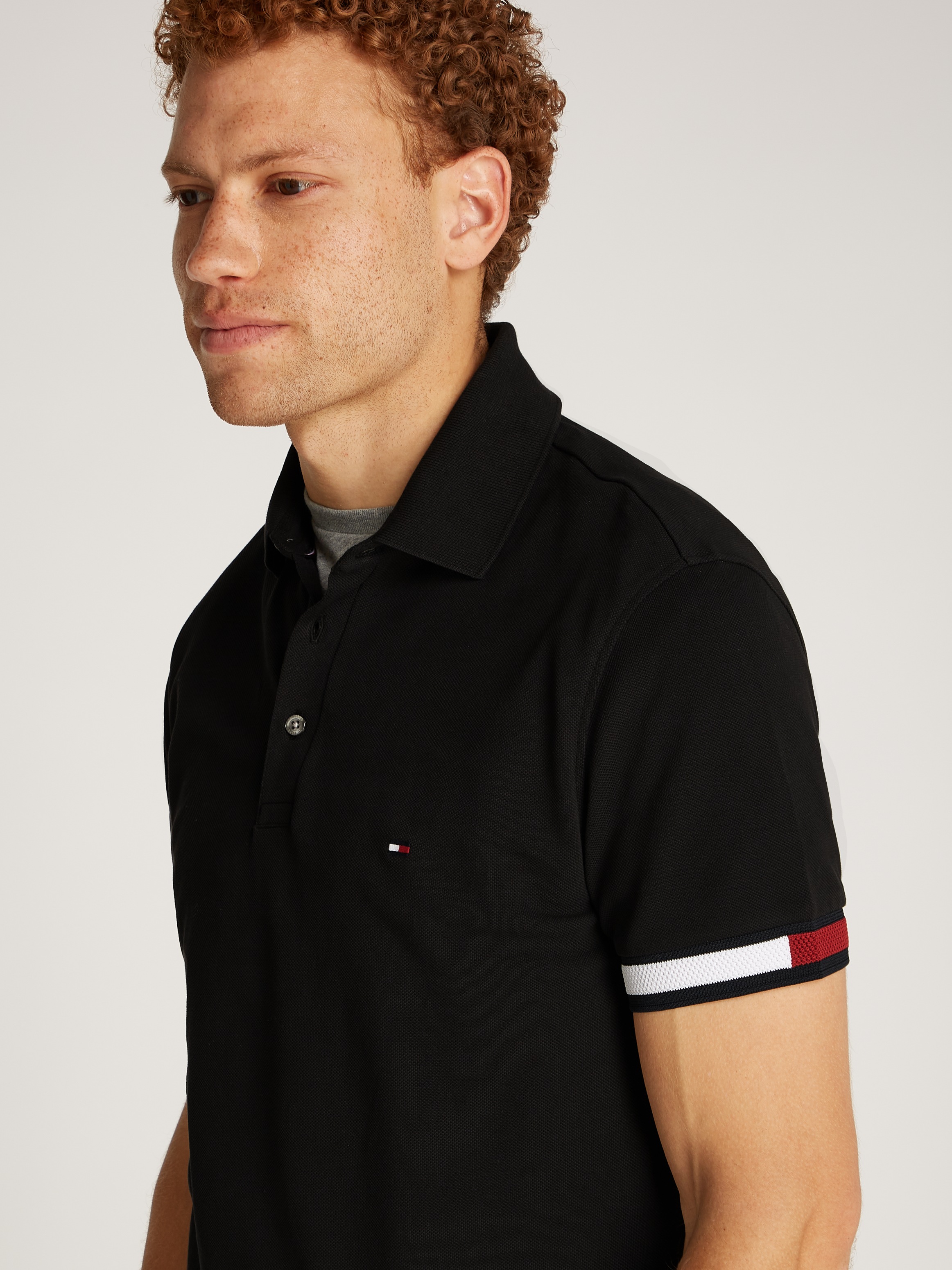 Tommy Hilfiger Poloshirt »FLAG CUFF SLIM POLO«, mit Kontrast-Details