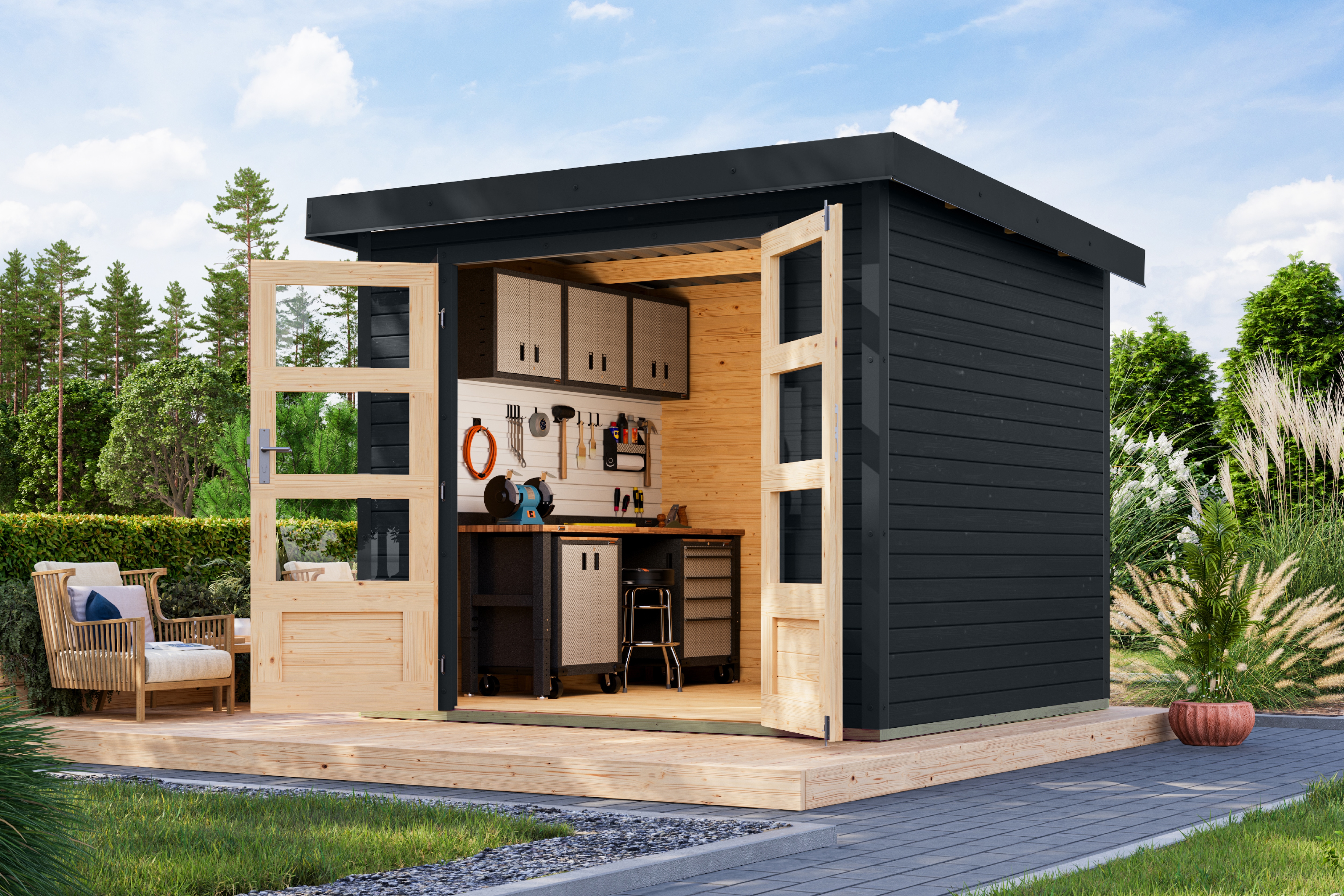 Karibu Gartenhaus "Jupiterino 3, in verschiedenen Farben"