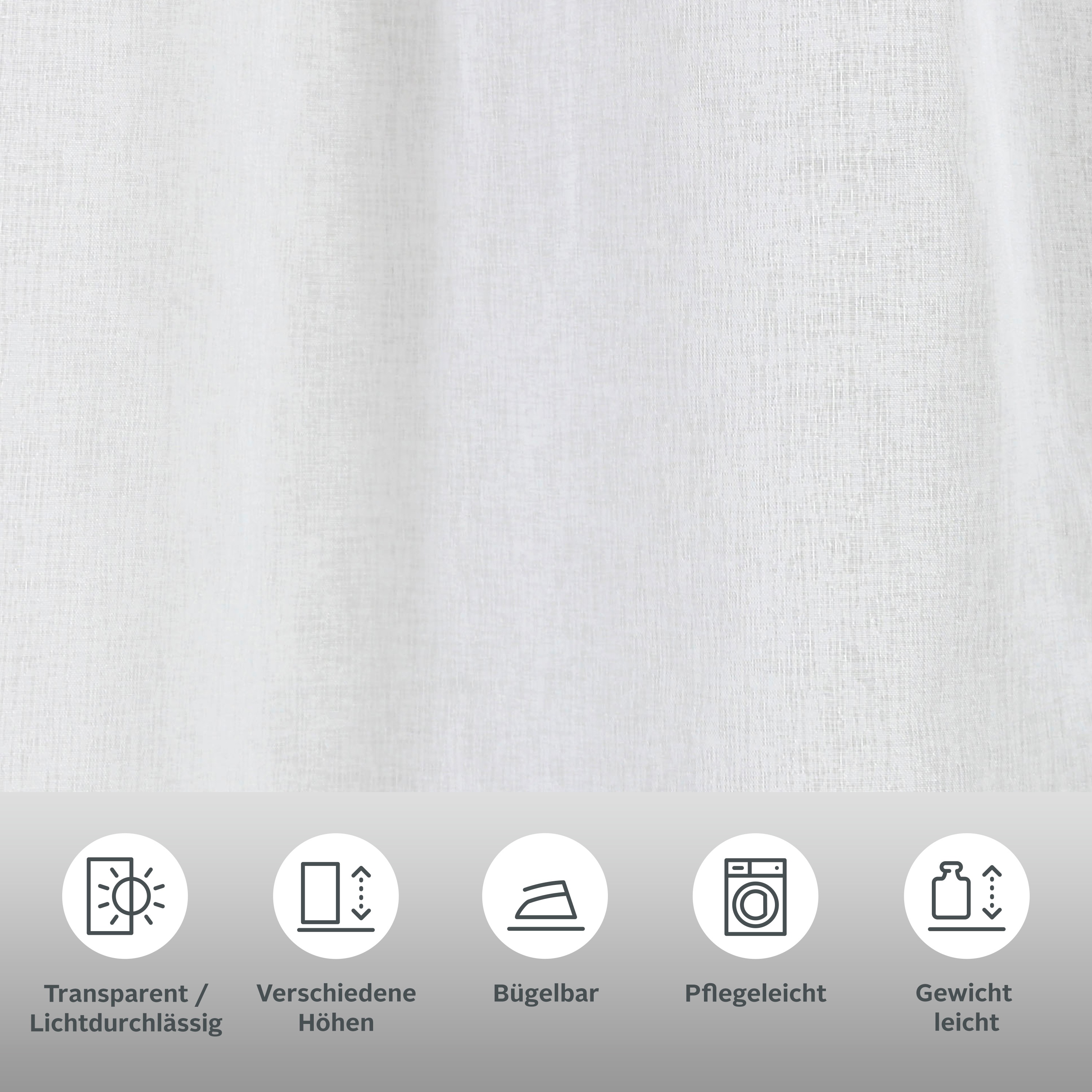 Thumbnail - my home Gardine "Dolly" Ösen 1 Stk. tlg. Transparent, Gewebt, Polyester