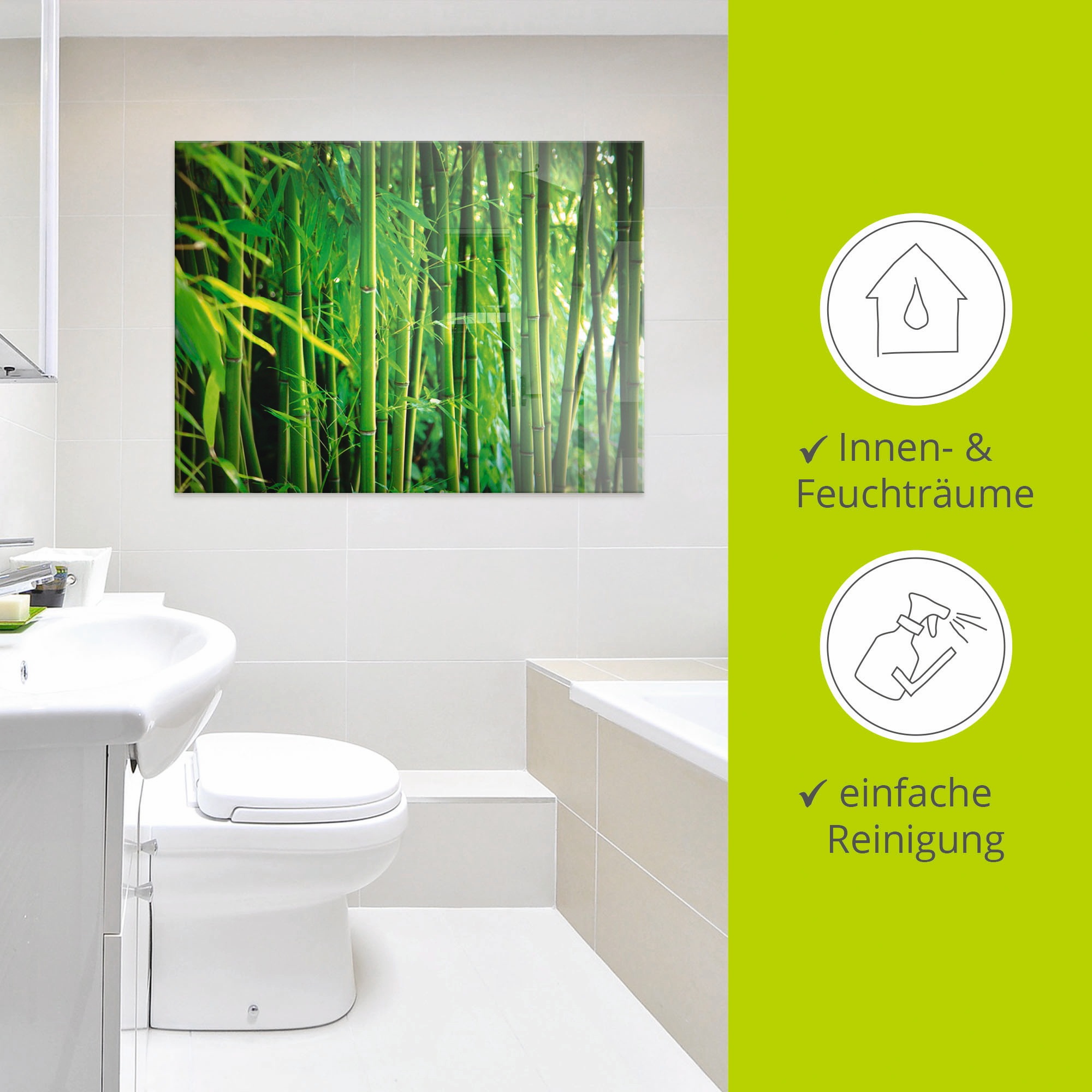 Artland Glasbild »Bambus I«, Gräser, (1 St.), in verschiedenen Größen