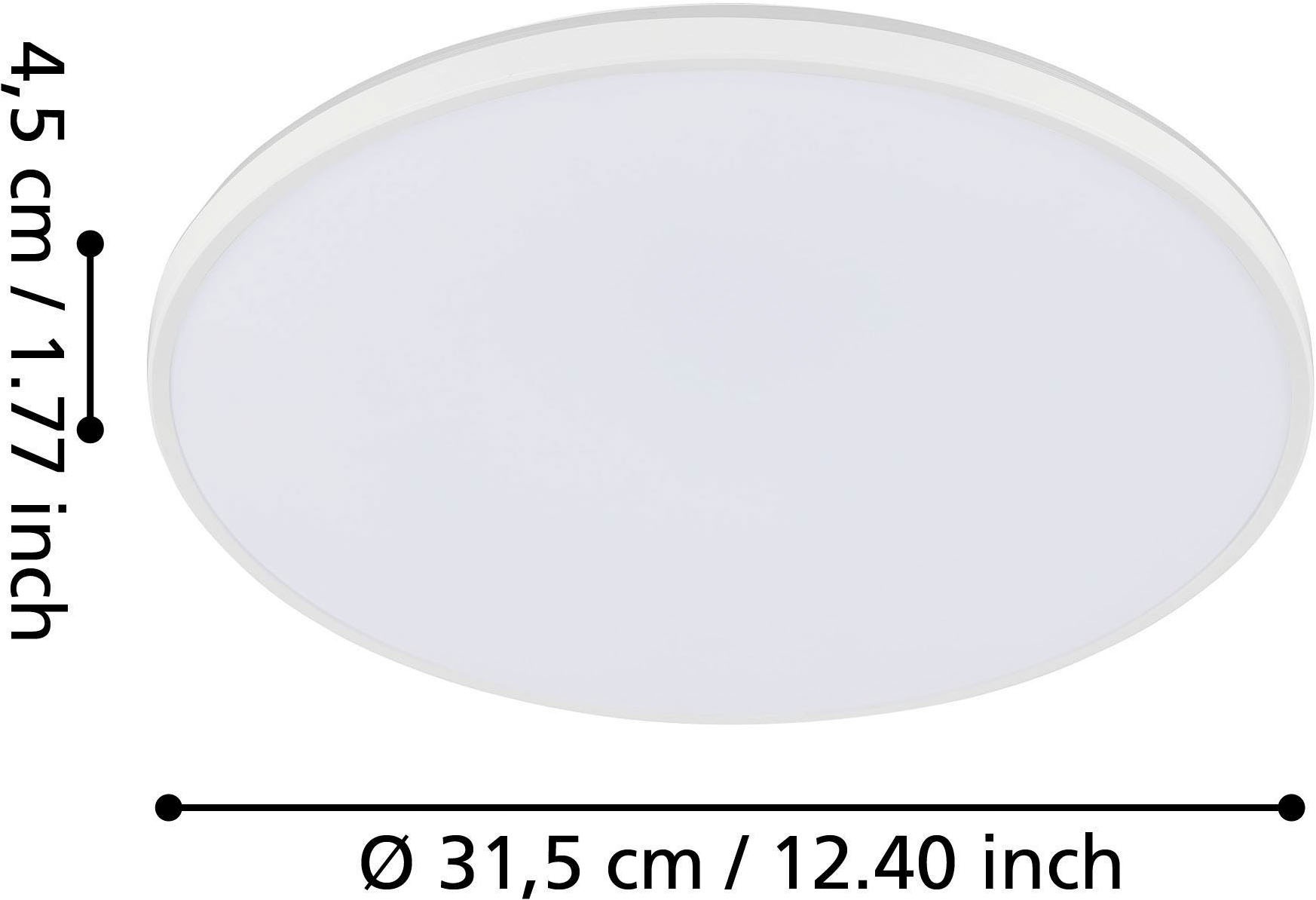 EGLO Aufbauleuchte »Crespillo Aufbaulampe, Deckenlampe aus Stahl und Kunststoff, Lampe« LED-Modul 1 Stk. Neutralweiß Aufbauleuchte, Deckenlampe in Weiß, LED Aufbaulampe, Ø 31,5 cm