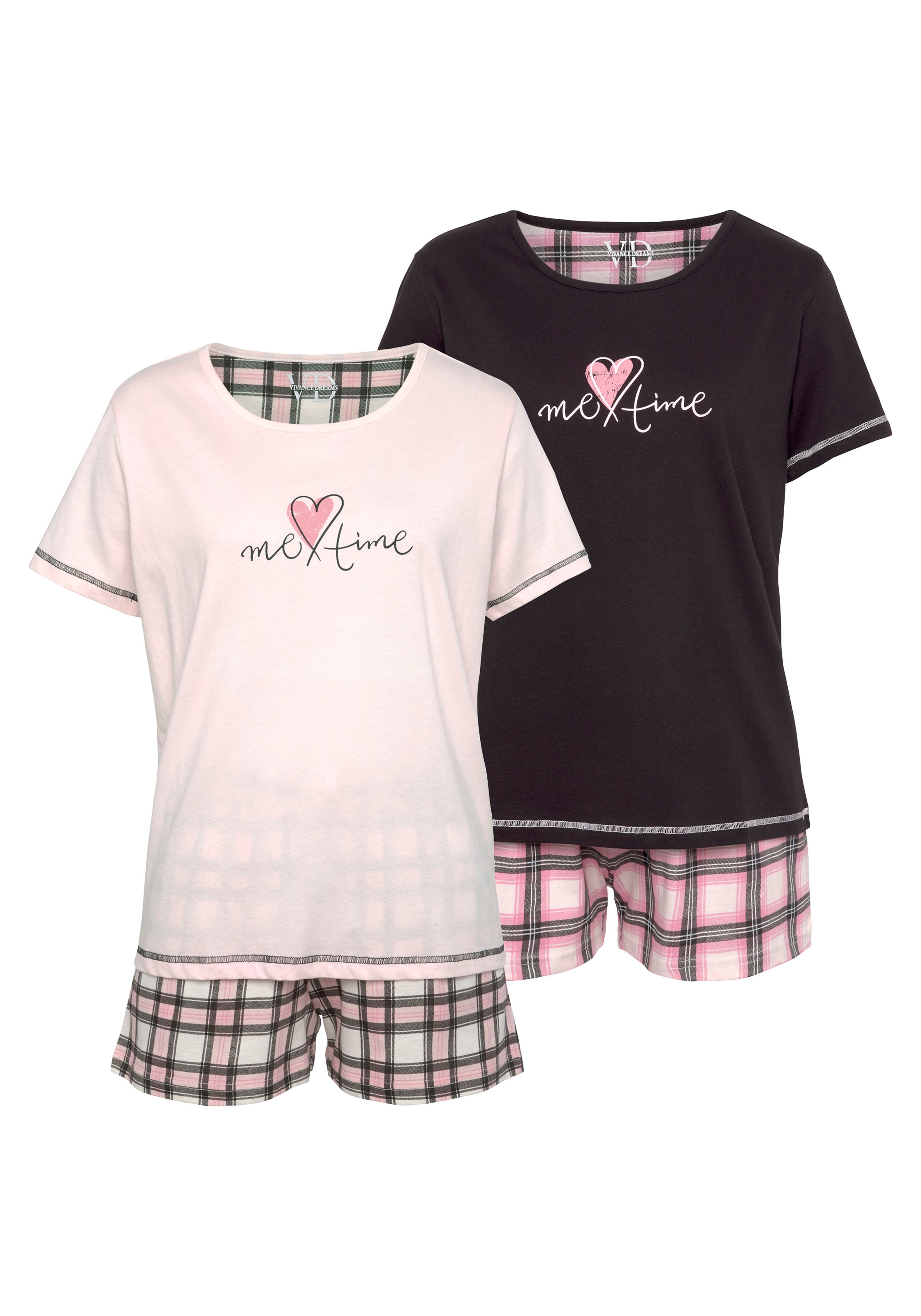 Vivance Dreams Shorty Packung, 2 Stück, 4 Stk. tlg., im Doppelpack mit Karo günstig online kaufen