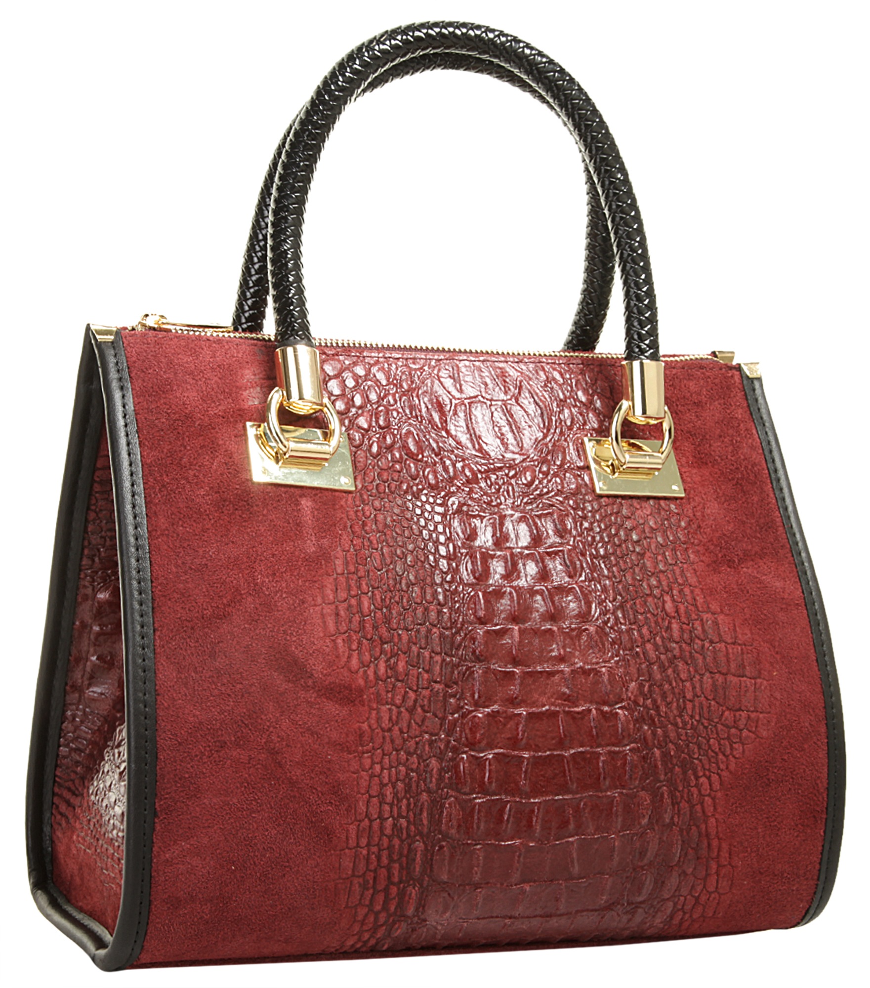 Cluty Henkeltasche, echt Leder, Made in Italy