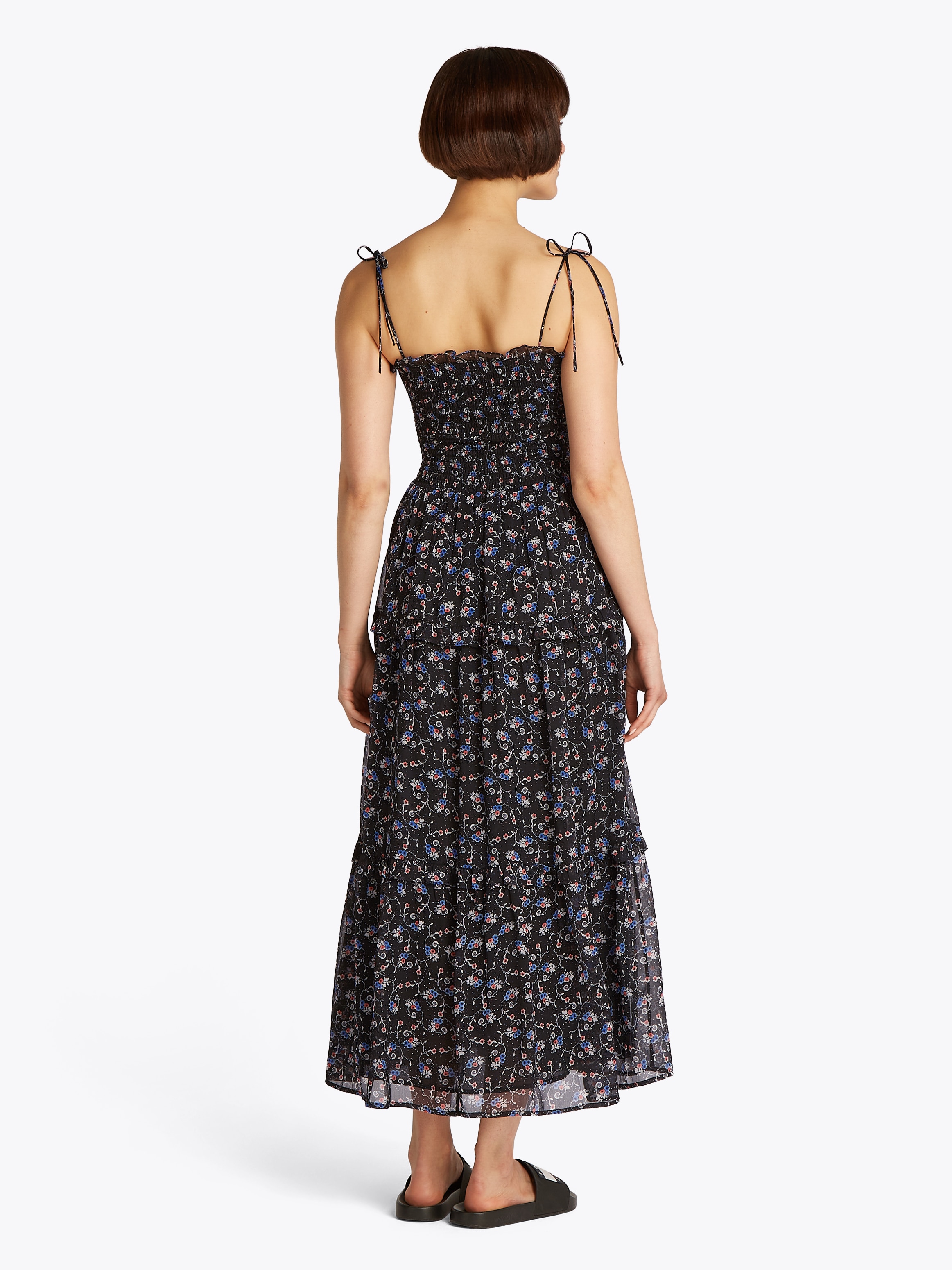 Tommy Jeans Maxikleid »TJW AOP CHIFFON MAXI DRESS EXT«, mit Allover-Print, Rüschen
