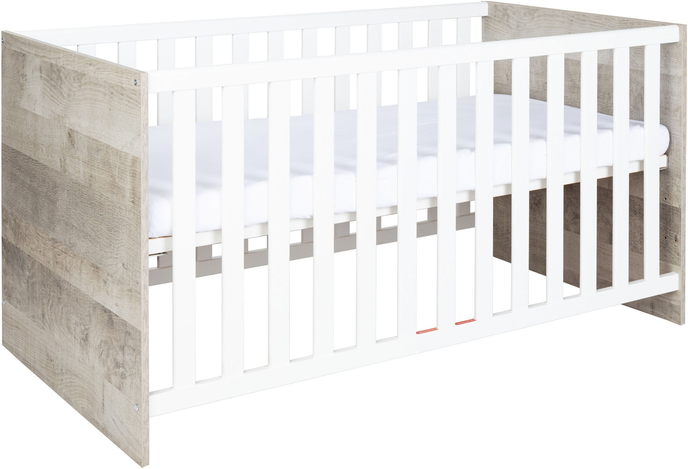 arthur berndt Babyzimmer-Komplettset »Jugendzimmer-Set »Kilian« 4-teilig«, (4 tlg.), Platinum Oak/ Weiß Nachbildung