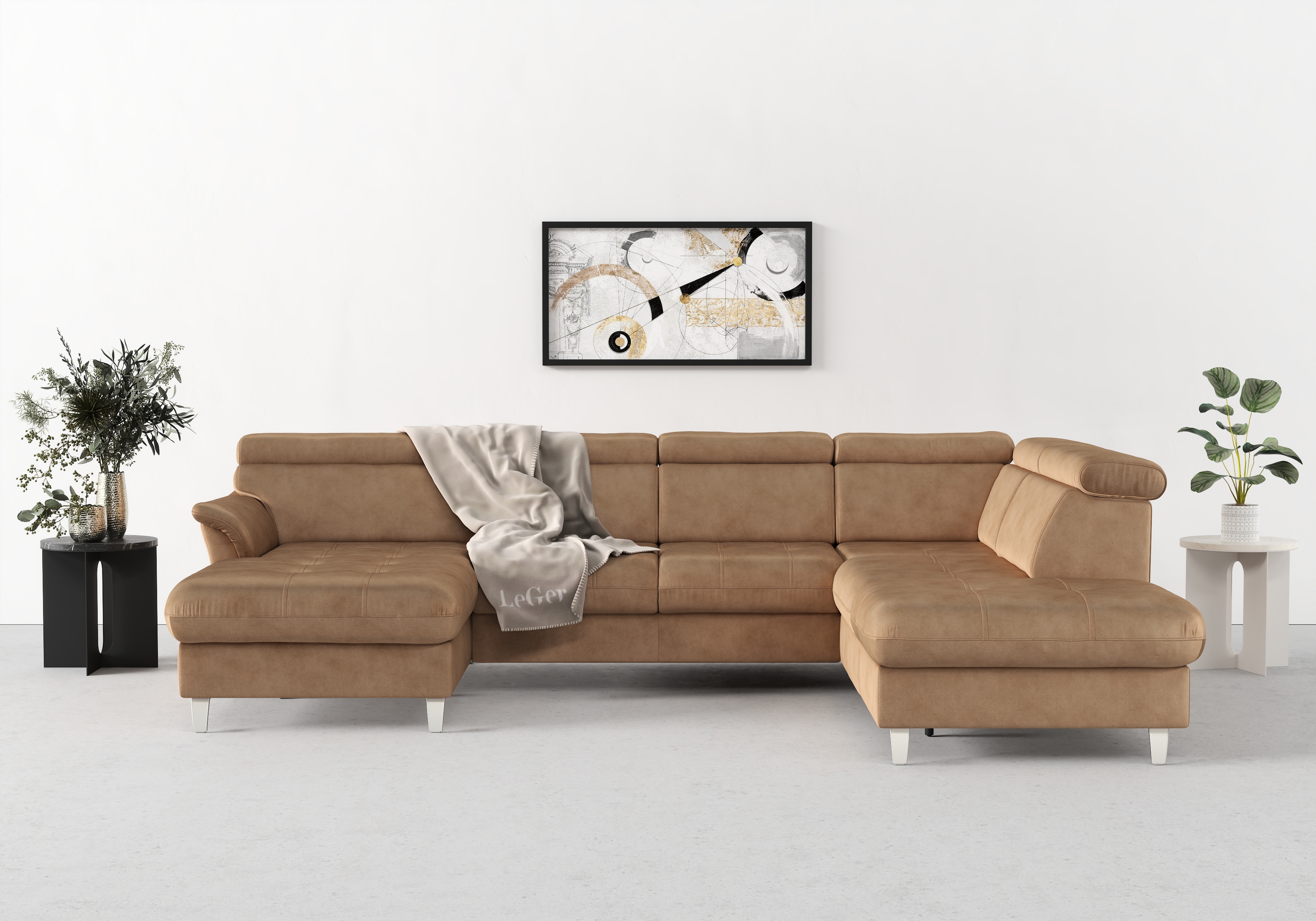 sit&more Wohnlandschaft "Marano U-Form" inklusive Kopfteilverstellung, optional Schlaffunktion & Bettkasten
