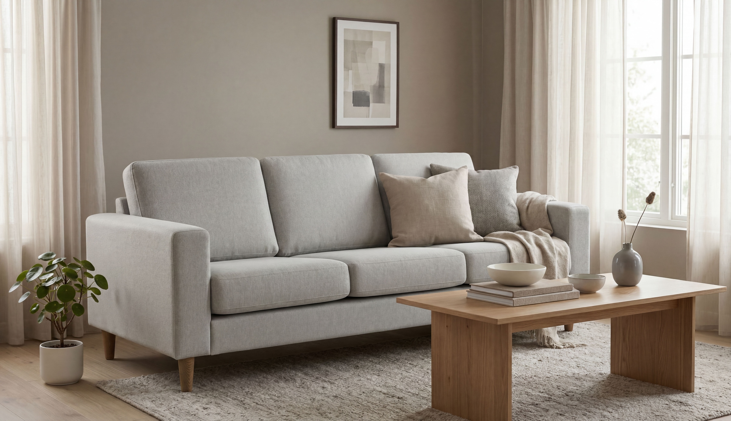 OTTO home 3-Sitzer »Tvinno« im skandinavischen Stil, mit Massivholzfüßen, Breite 217 cm