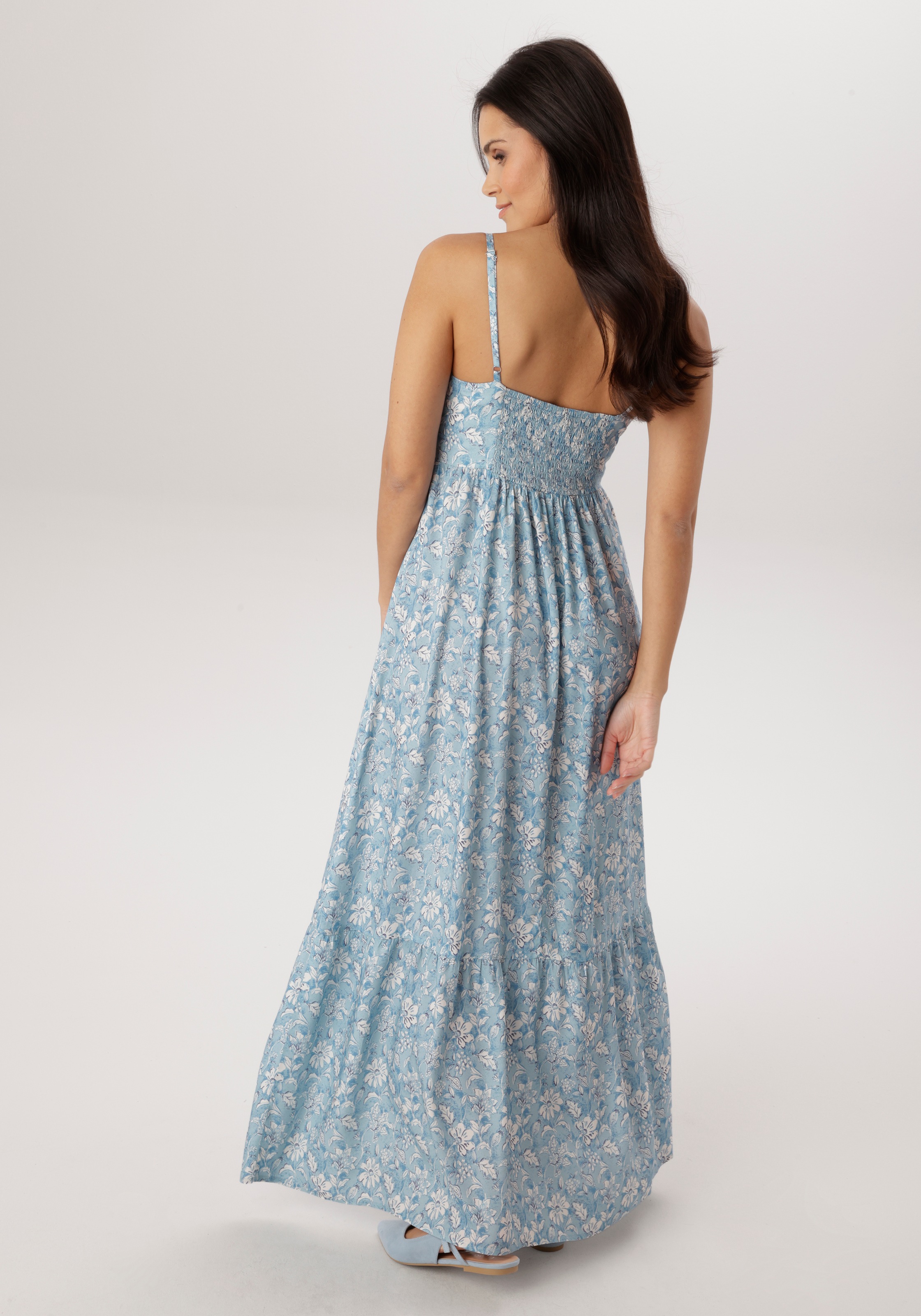 Aniston SELECTED Sommerkleid mit Jeansbesatz und aufgesetzten Nieten - NEUE günstig online kaufen