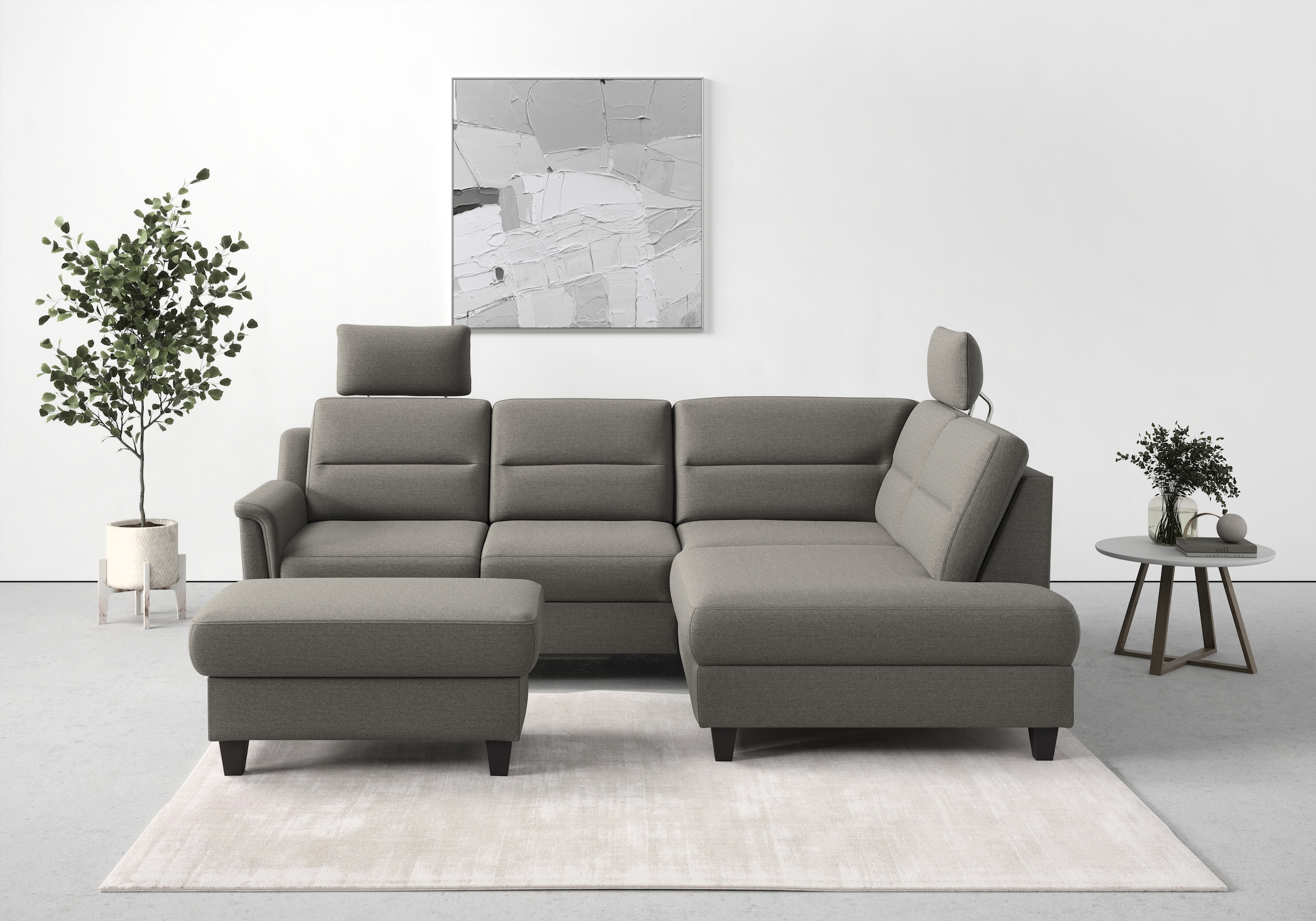 sit&more Ecksofa "Farö L-Form" inklusive Federkern, wahlweise mit Schlaffunktion und Bettkasten