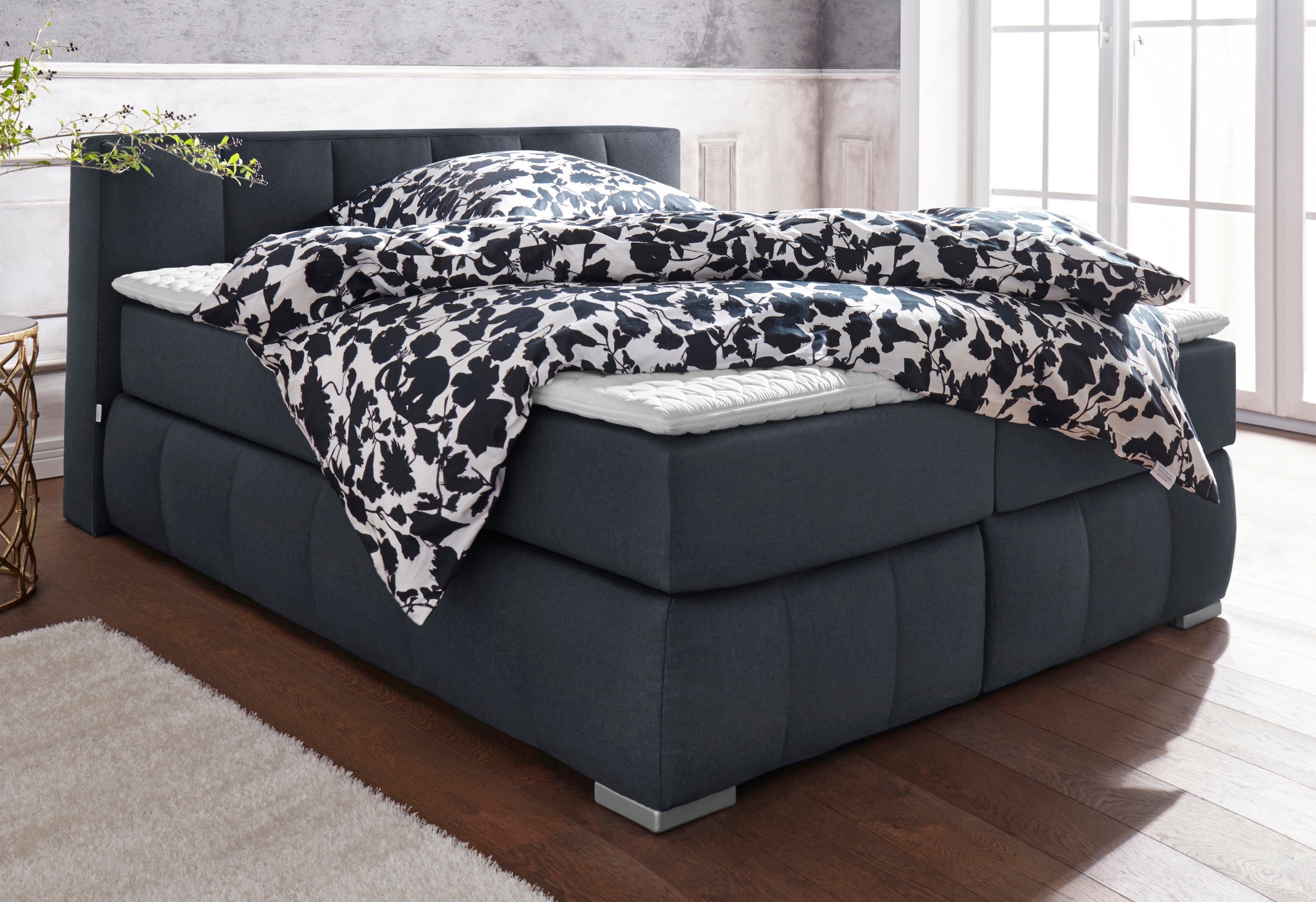 Home affaire Boxspringbett "Chelles" inkl. Topper, in XXL- Überlänge 220 cm günstig online kaufen