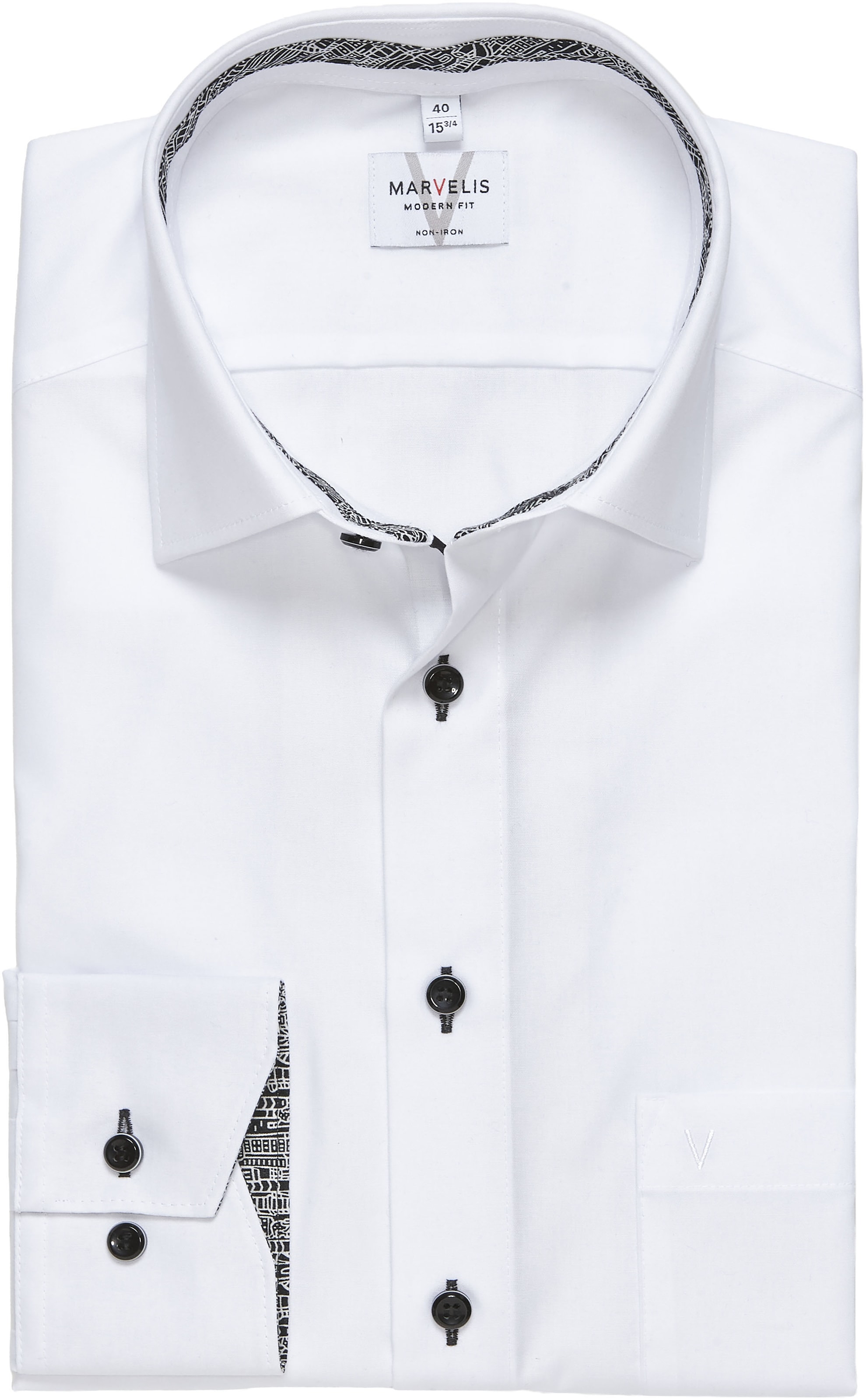 MARVELIS Langarmhemd New-Kentkragen, Businesshemd, modern fit, bügelfrei günstig online kaufen