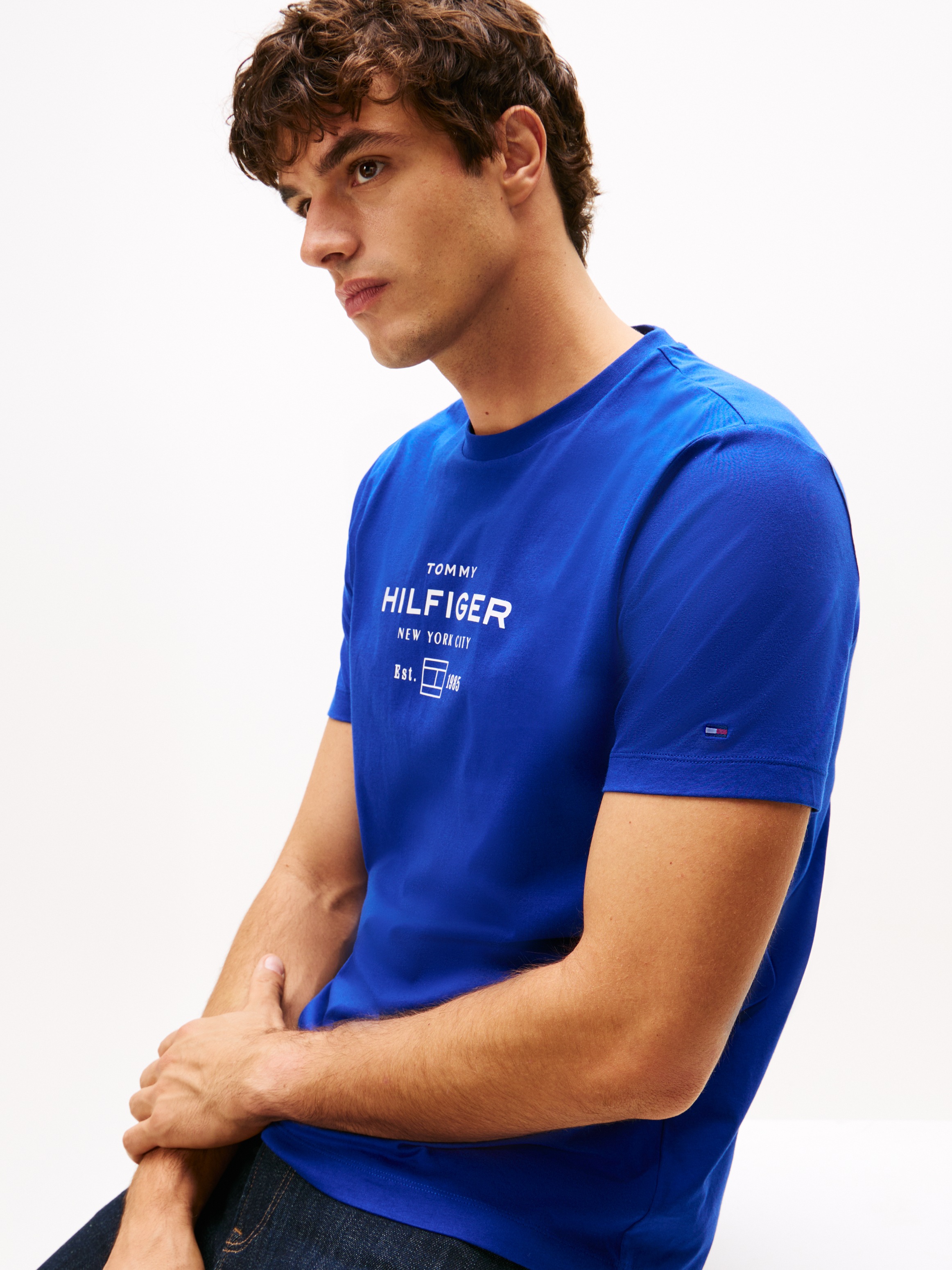Tommy Hilfiger T-Shirt "HILFIGER STACK GRAPHIC TEE", Regular fit mit Rundha günstig online kaufen