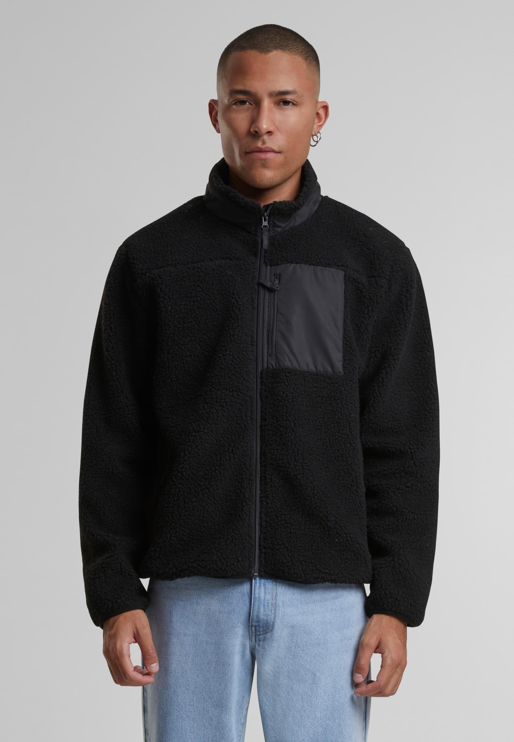 URBAN CLASSICS Winterjacke »Urban Classics Teddy Jacket With Stand Up Collar« 1 Stk. tlg. ohne Kapuze