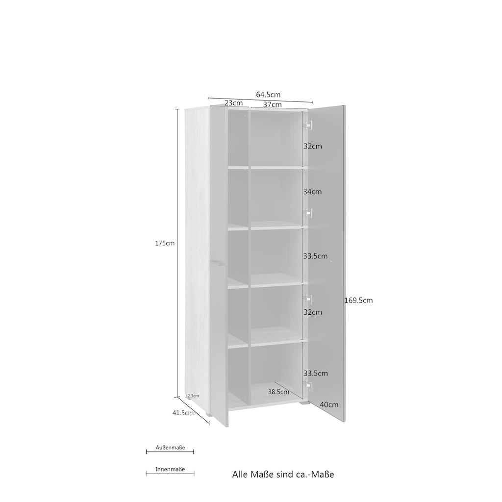 Places of Style Aktenschrank »Moid«, Höhe 174,5 cm, moderner Mehrzweckschrank mit Türen