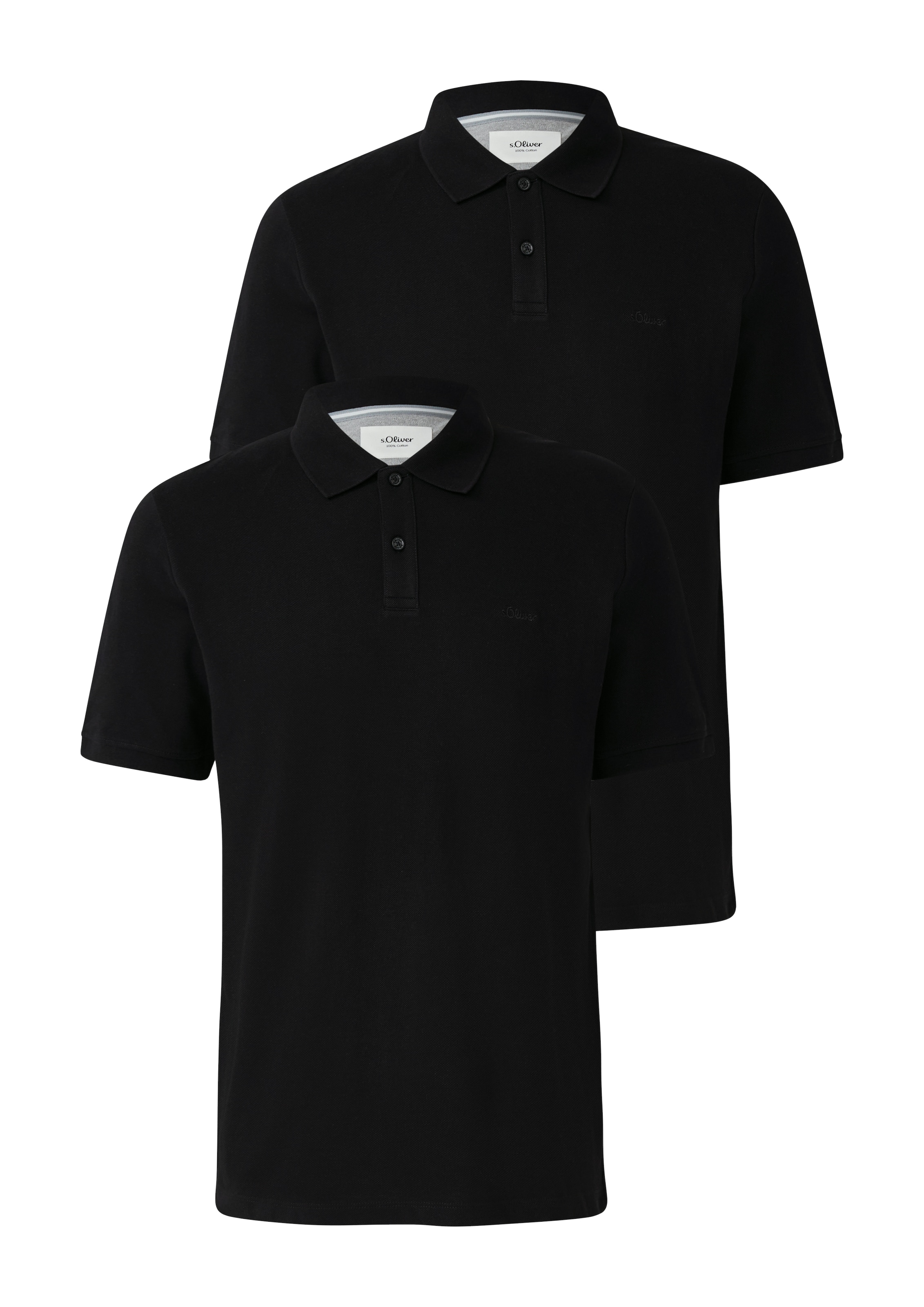 s.Oliver Poloshirt, 2 Stk. mit Logo Stickerei günstig online kaufen