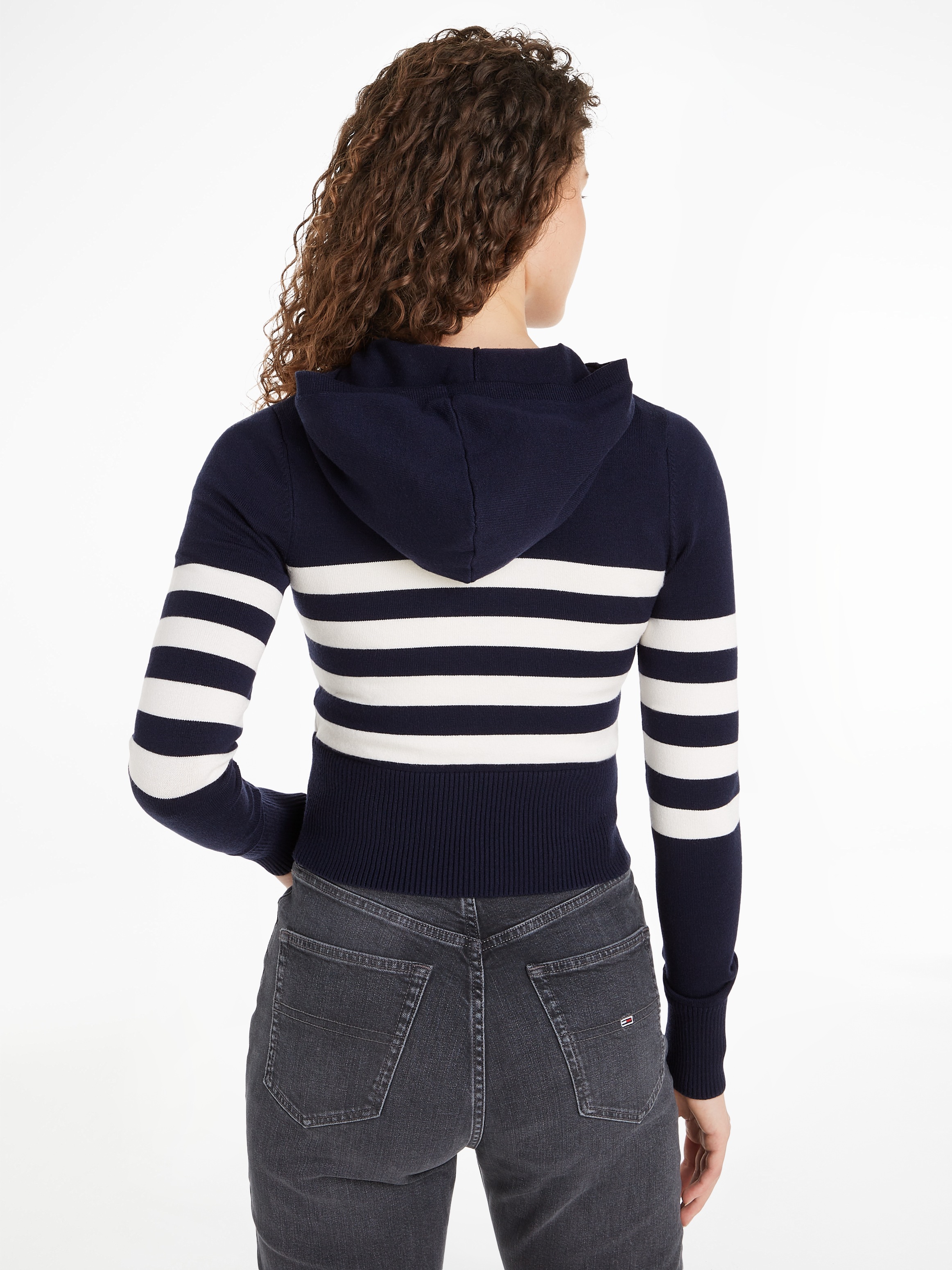 Tommy Jeans Sweatjacke "TJW STRIPE ZIP THRU BADGE HOOD", mit Tommy Jeans Fl günstig online kaufen