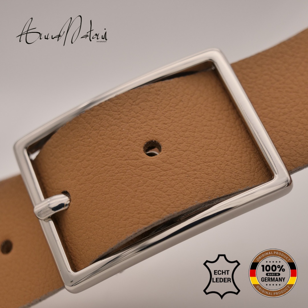 Ledergürtel ANNAMATONI "AnnaMatoni Ledergürtel Lu Ledergürtel Lu", Damen, Gr. TW105 - 120cm Gesamtlänge, beige (beige 130), 100% Leder, Gürtel Ledergürtel 2