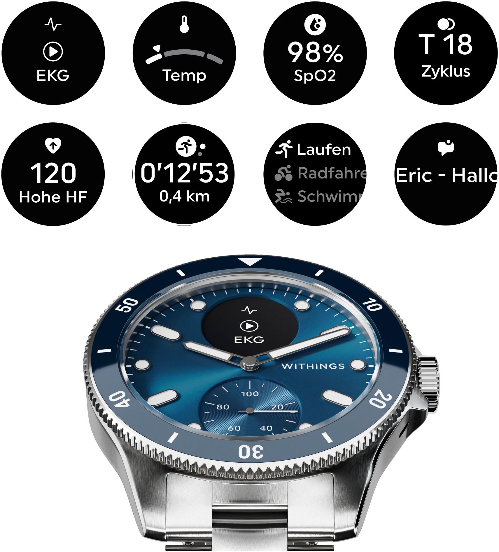 Withings Smartwatch »ScanWatch Nova 42mm«, (1.6 cm / 0.63 Zoll),)