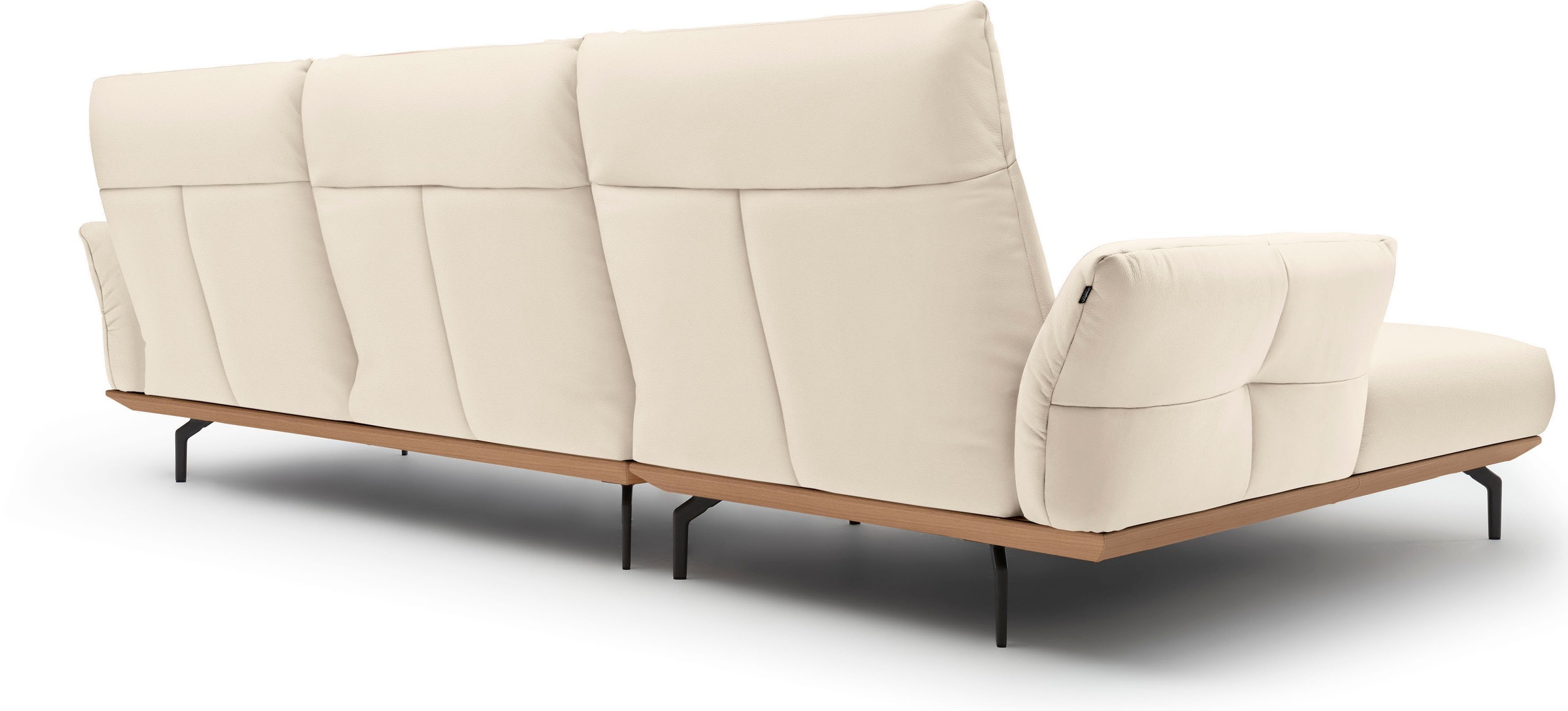 Creation BY ROLF BENZ Ecksofa »CR.460«, Sockel in Eiche, Winkelfüße in Umbragrau, Breite 318 cm