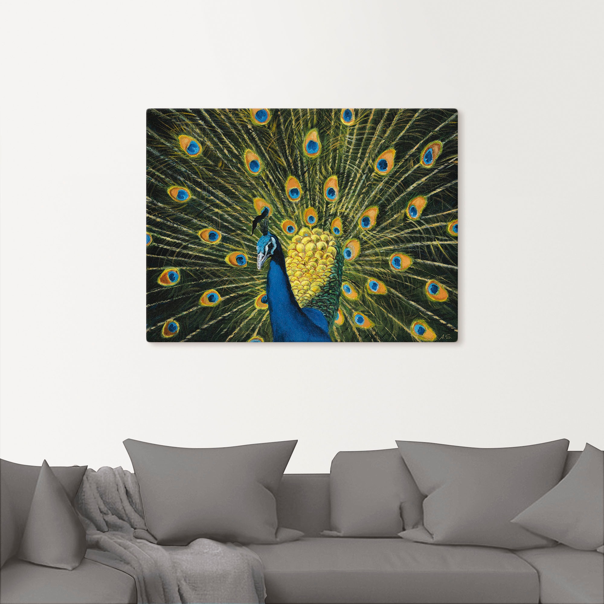 Artland Wandbild »Pfau«, Vögel, (1 St.), als Alubild, Outdoorbild, Leinwandbild, Poster, Wandaufkleber
