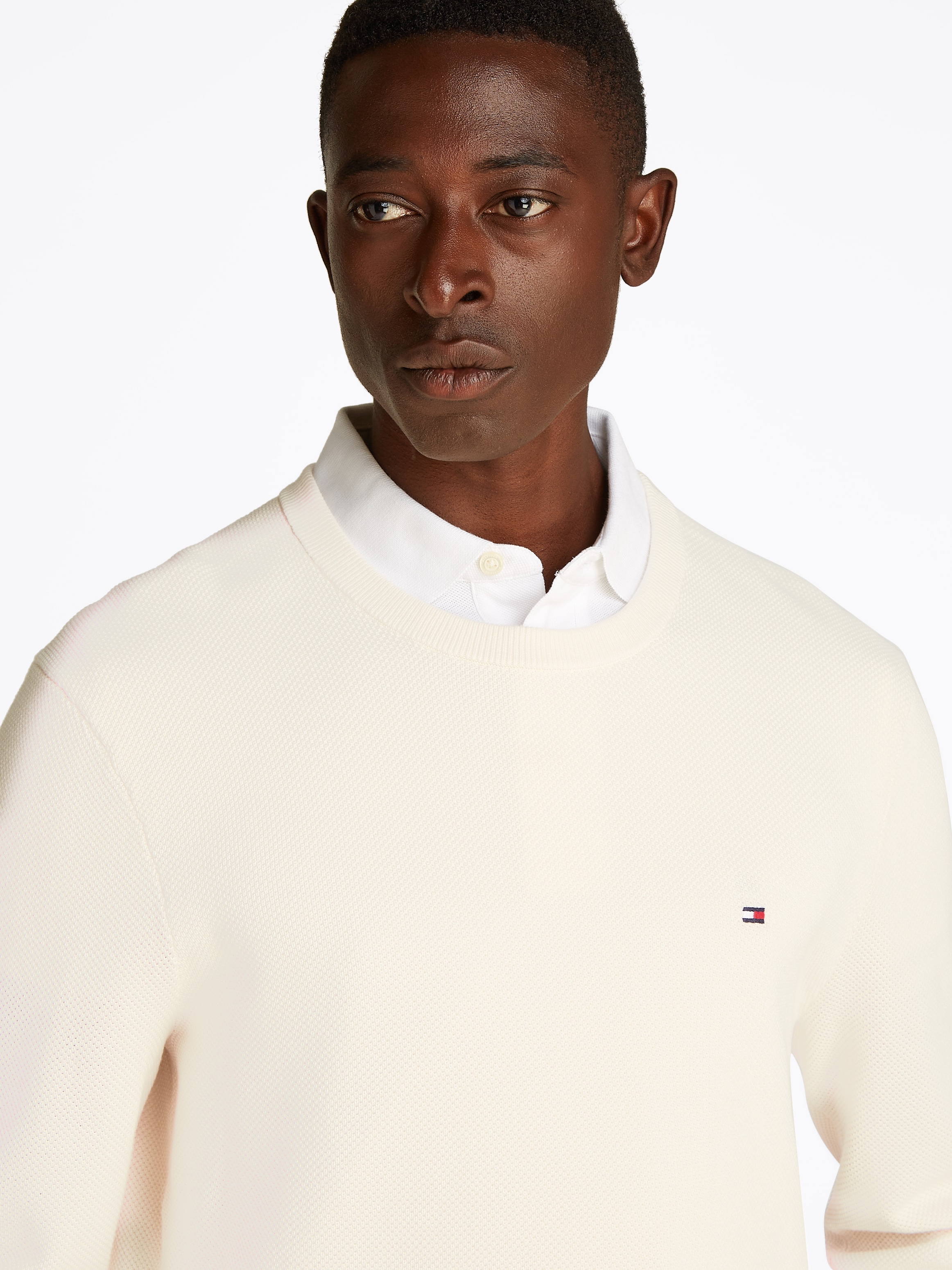 Tommy Hilfiger Rundhalspullover »ESSENTIAL STRUCTURE CREW NECK«, mit feiner Struktur