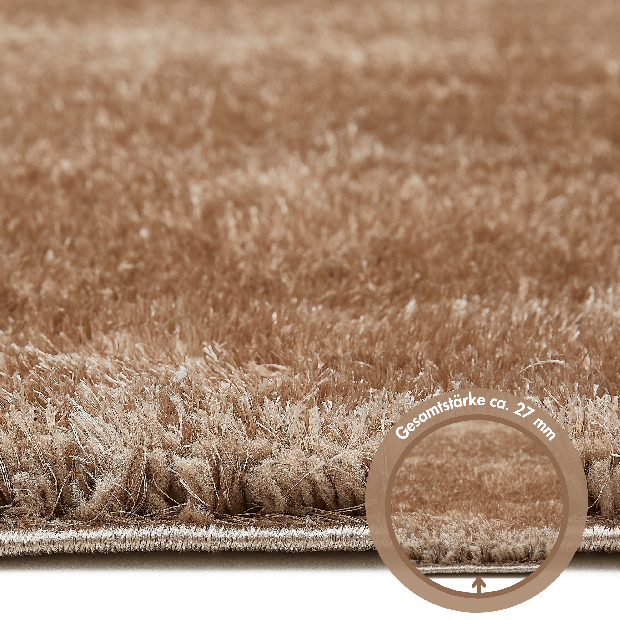 LUXOR living Hochflor-Teppich »Gela«, rechteckig, 45 mm Höhe, Uni Farben, weich und flauschig, ideal im Wohnzimmer & Schlafzimmer