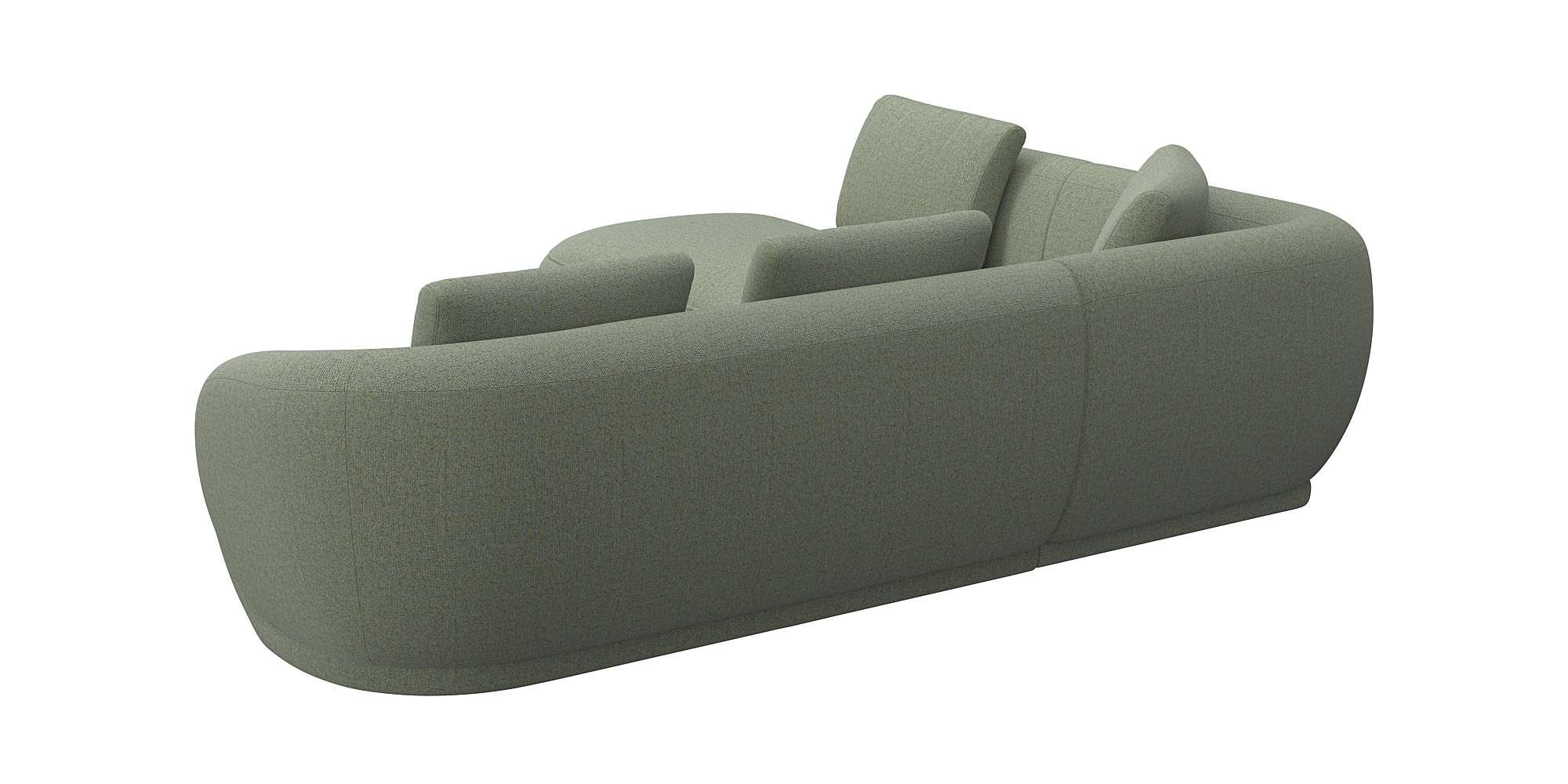 FLEXLUX Ecksofa »Torino, rund, L-Form, Sofa-Ecke mit Ottomane«, Modernes, organisches Sofa-Design, Kaltschaum, Wellenunterfederung
