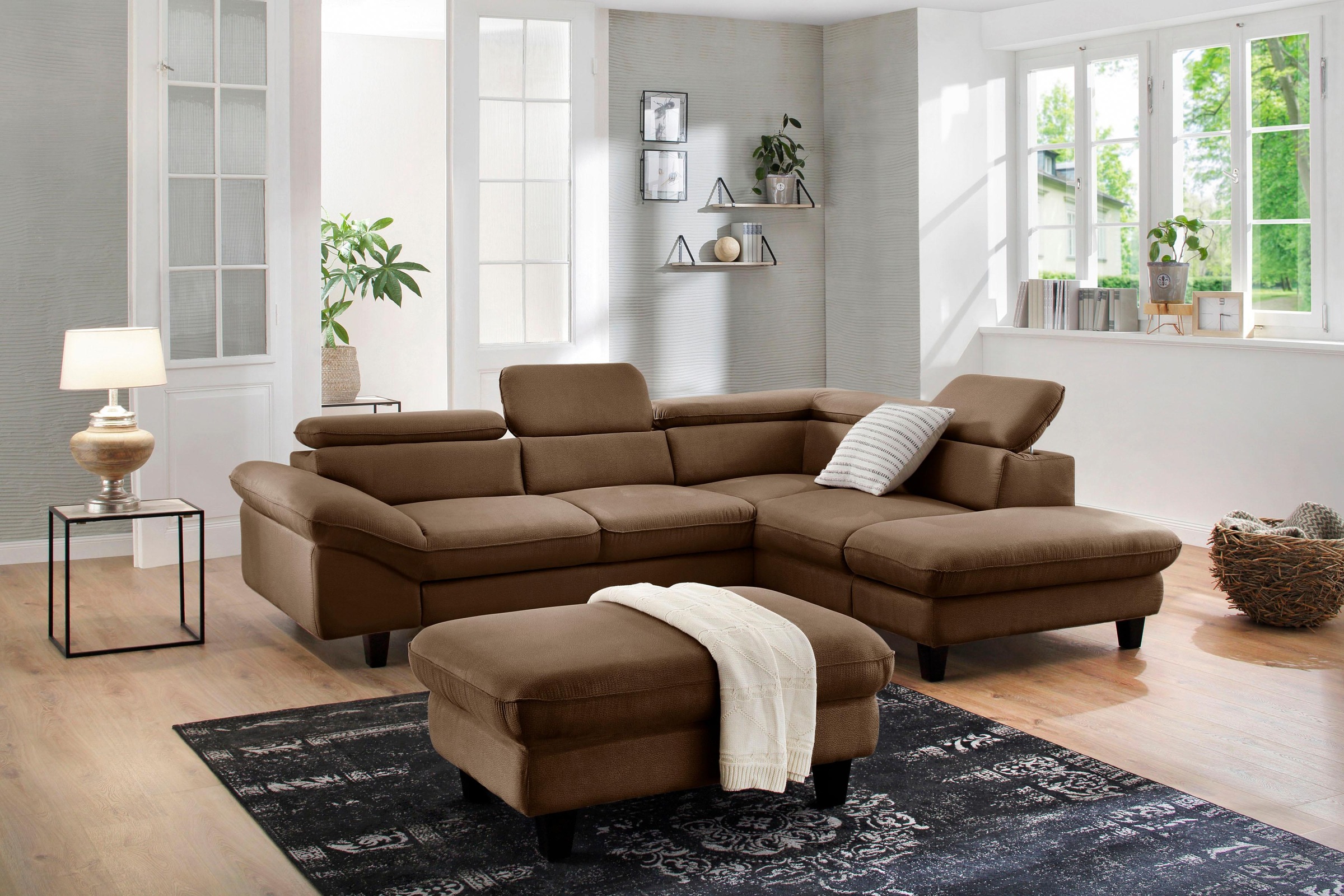 Home affaire Ecksofa »Pilot L-Form«, mit Kopfteilverstellung, wahlweise mit Bettfunktion & Bettkasten