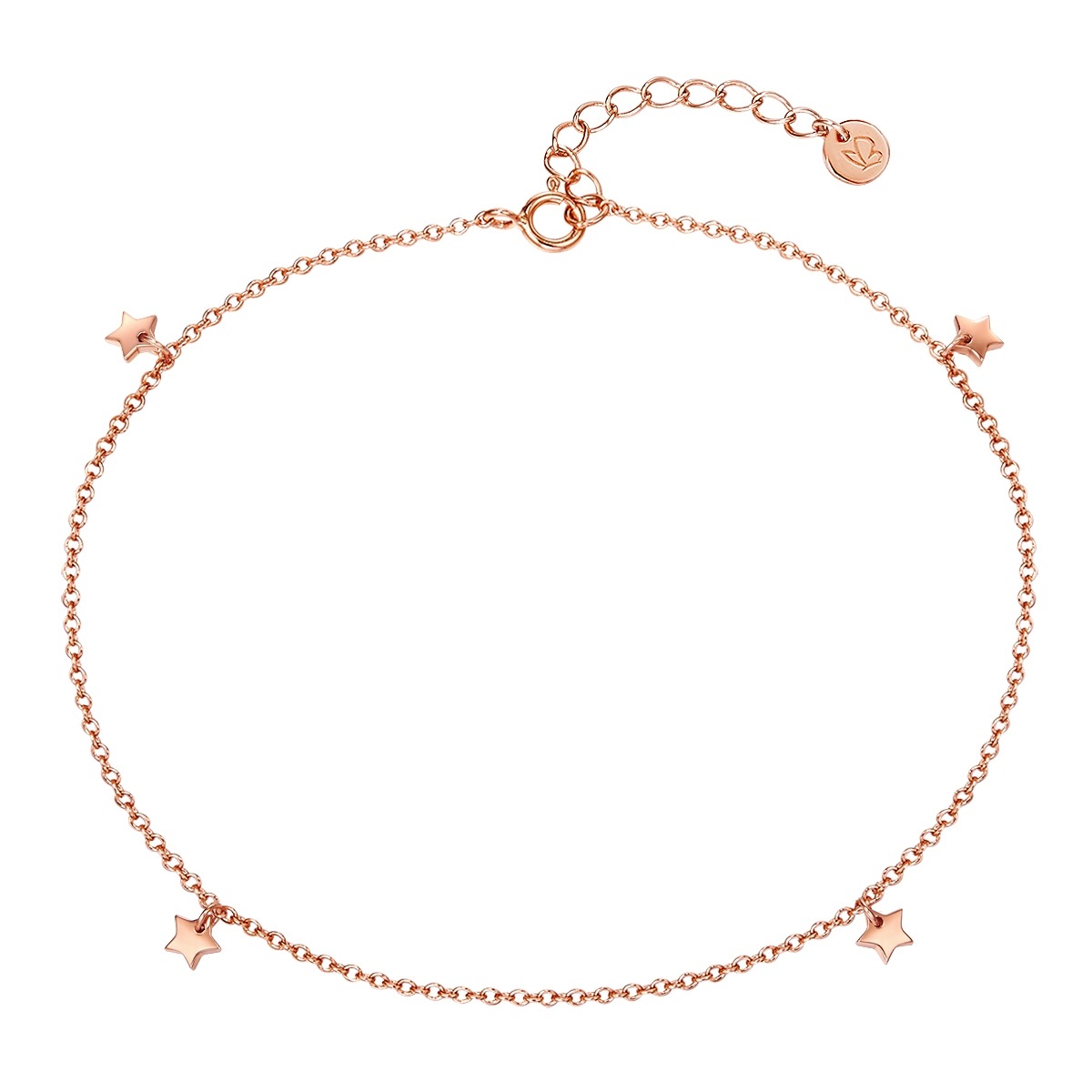 Fußkette GLANZSTÜCKE MÜNCHEN "GSM487", rosa (roségold), Fußketten, Damen, Silber 925 (Sterlingsilber), aus Sterling Silber
