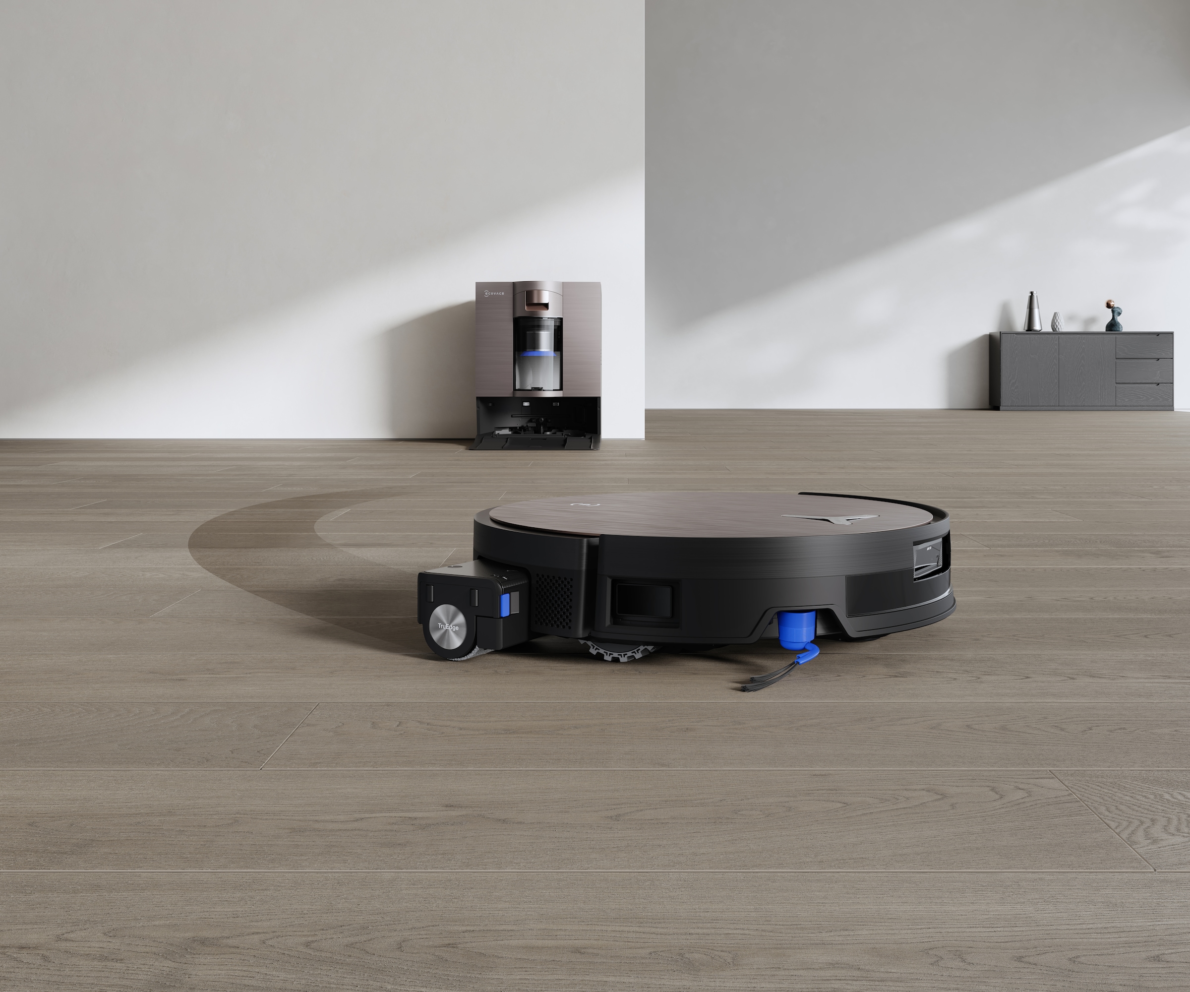 ECOVACS Saugroboter »mit Wischfunktion DEEBOT X11 OmniCyclone, 19.500 Pa, 18 l/s Luftstrom«, Schnellladefunktion, Wischrolle, beutellos
