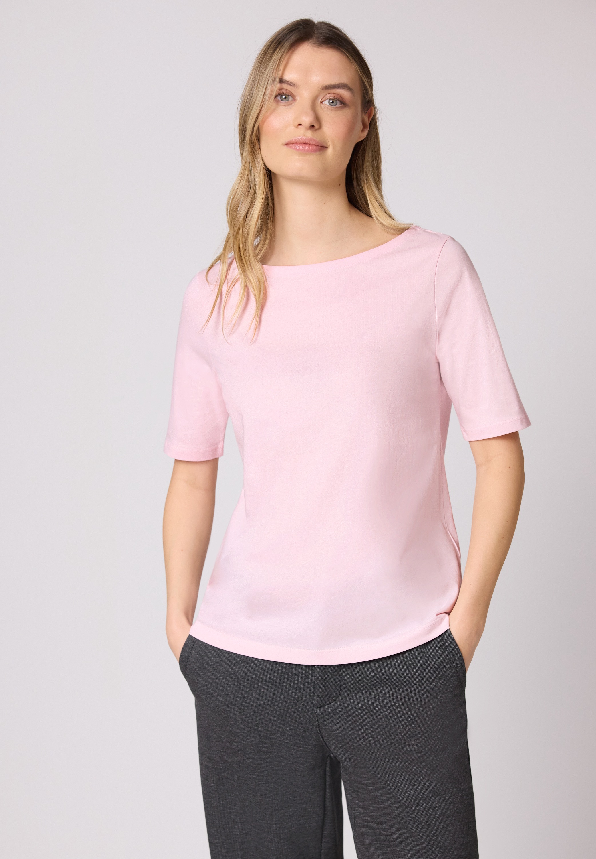 STREET ONE T-Shirt mit U-Boot-Ausschnitt