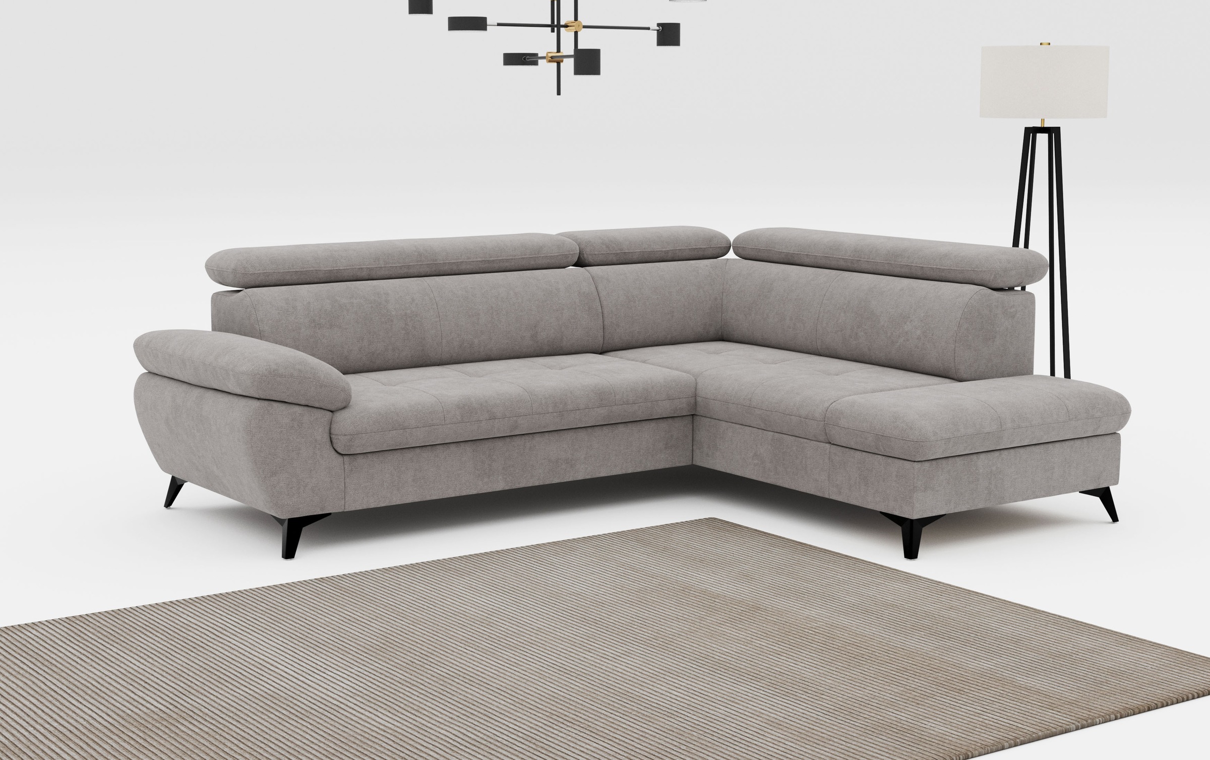 COTTA Ecksofa "Hudson L-Form, B: 256 cm" mit Kopfteilverstellung, optional günstig online kaufen
