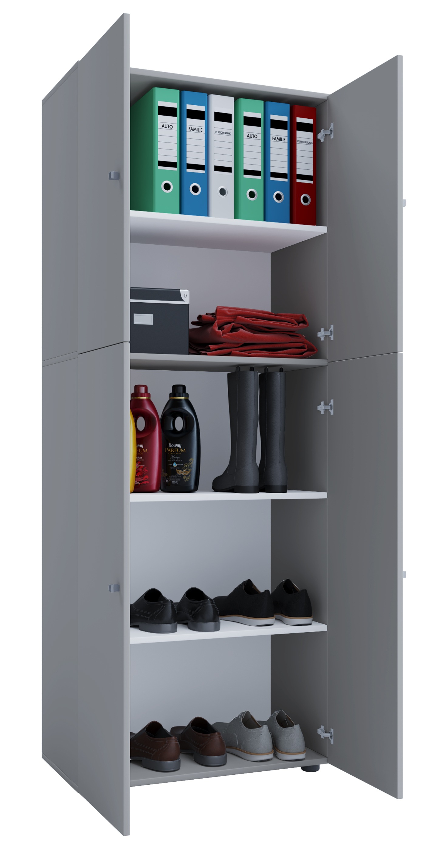 VCM Kleiderschrank »VCM Holz Kleiderschrank | Schrank mit 5 Fächern und Drehtüren | Maße ca. B. 70 x H. 184 x T. 40 cm ¿ Lona«, (1 St.)