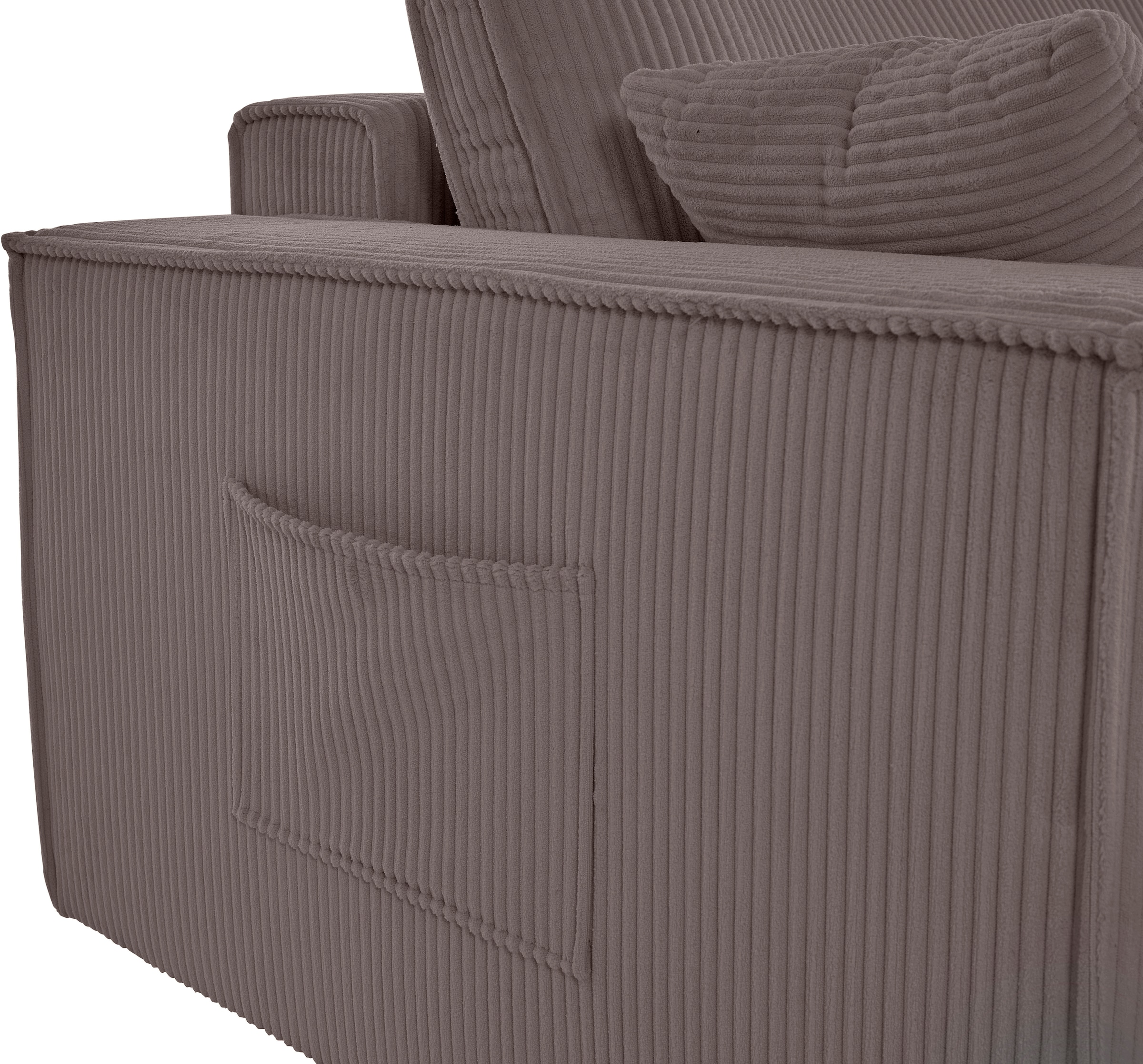 OTTO home Wohnlandschaft »Cassi, 311 cm, U-Form, Schlafsofa, Dauerschläfer, Boxspringfederung«, Schlaffunktion m. Bettkasten (Cord-Bezug